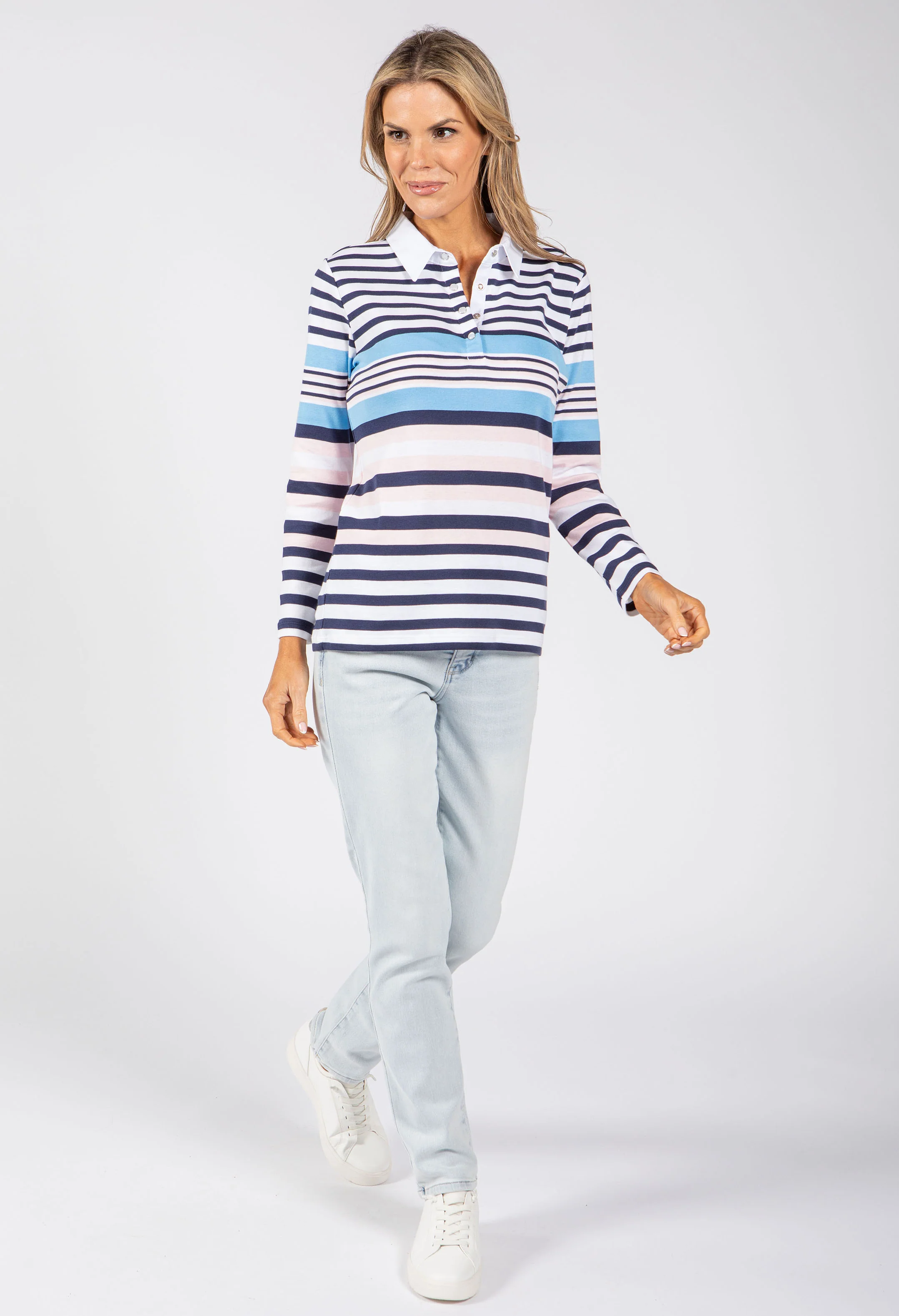 Striped Polo Top - Image 6