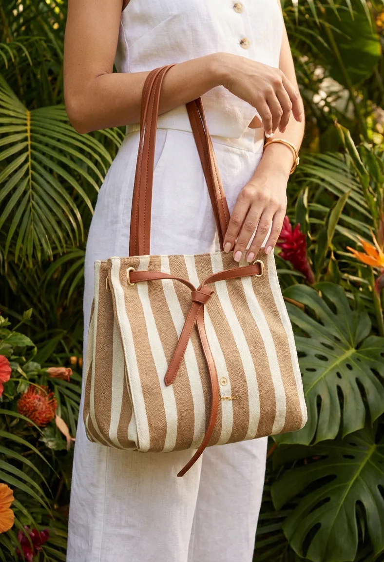 Striped Shopper Bag - Image 3