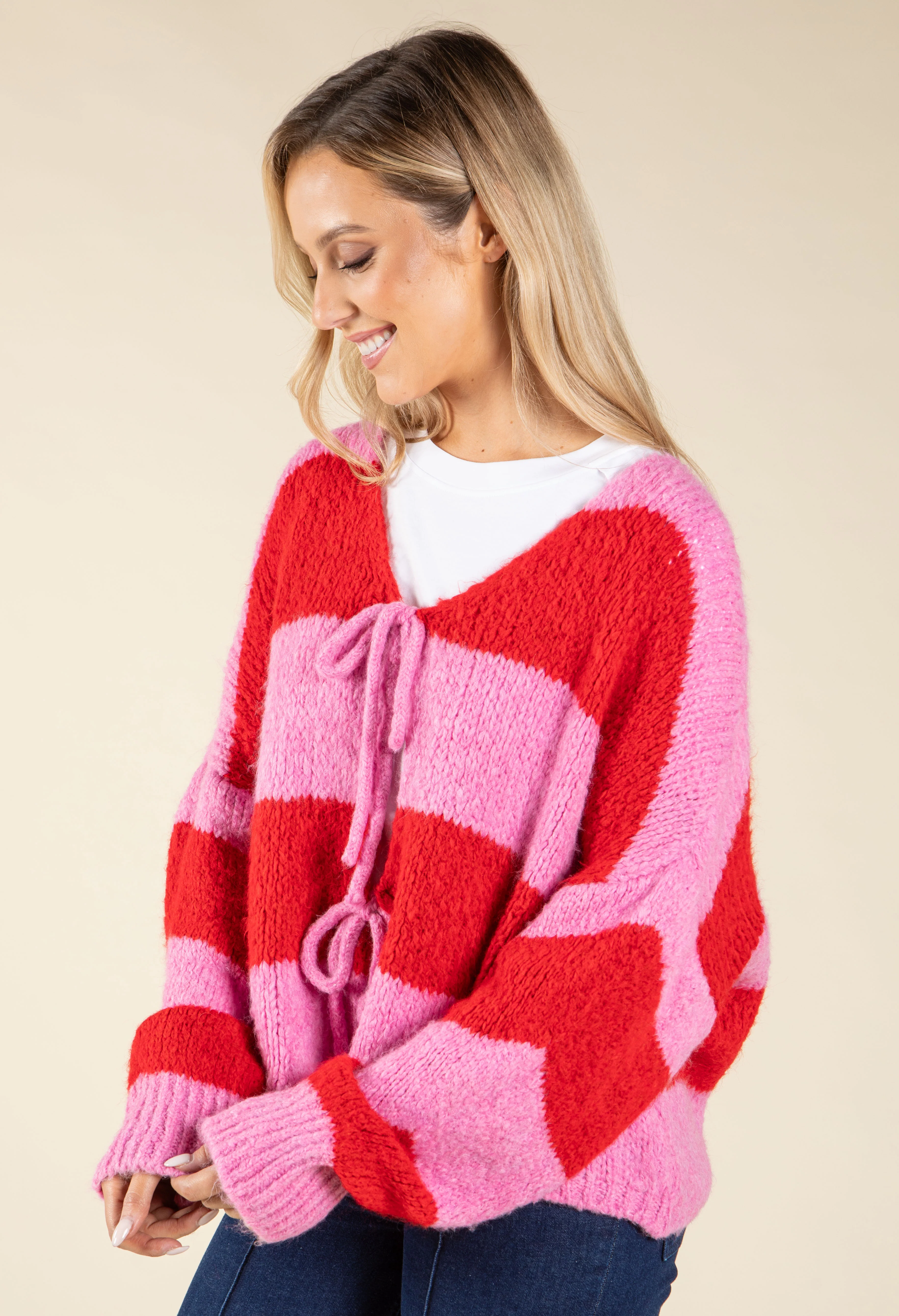 Striped Tie Front Knit Cardigan - Image 9