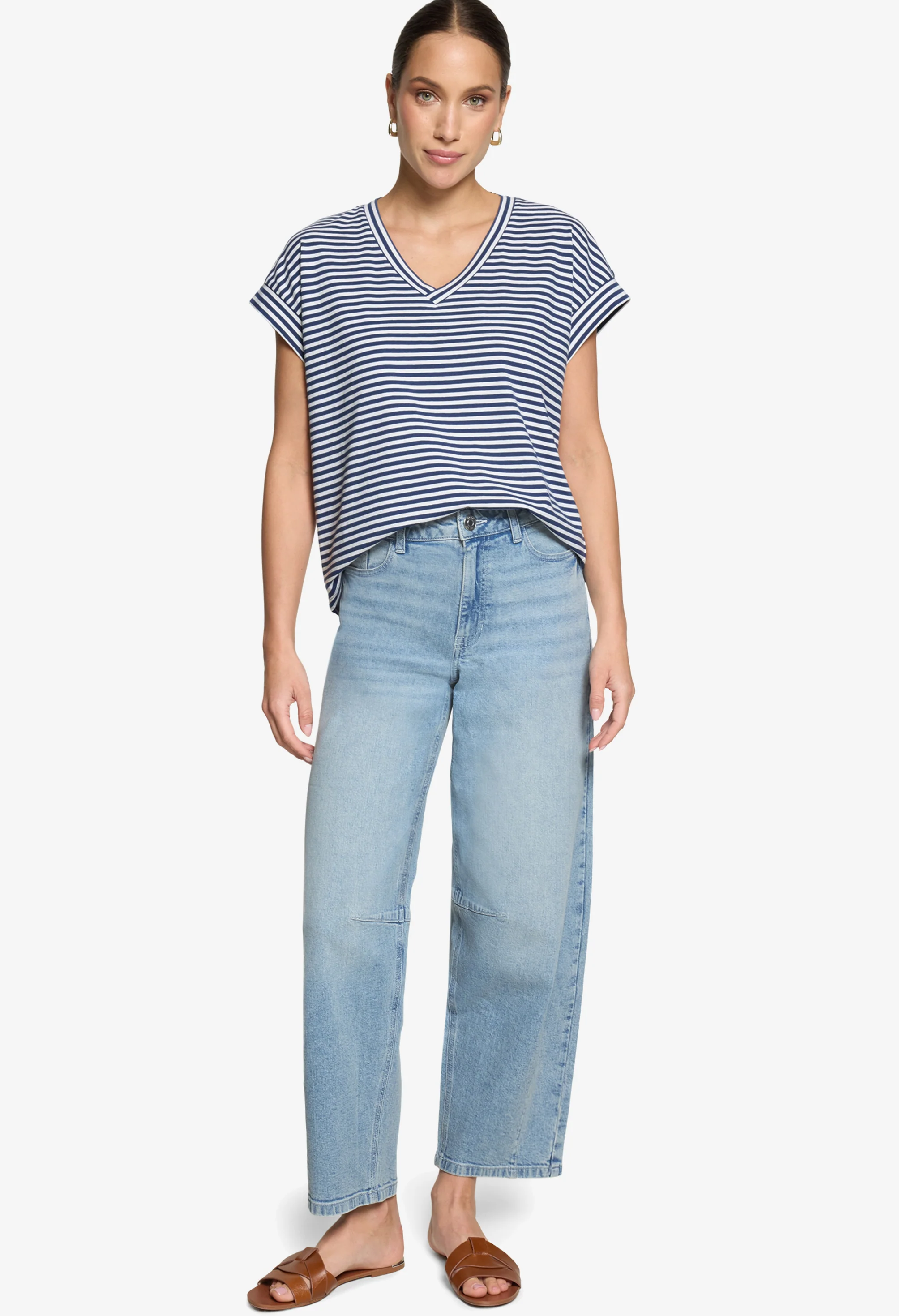 Striped V-Neck T-Shirt - Image 4