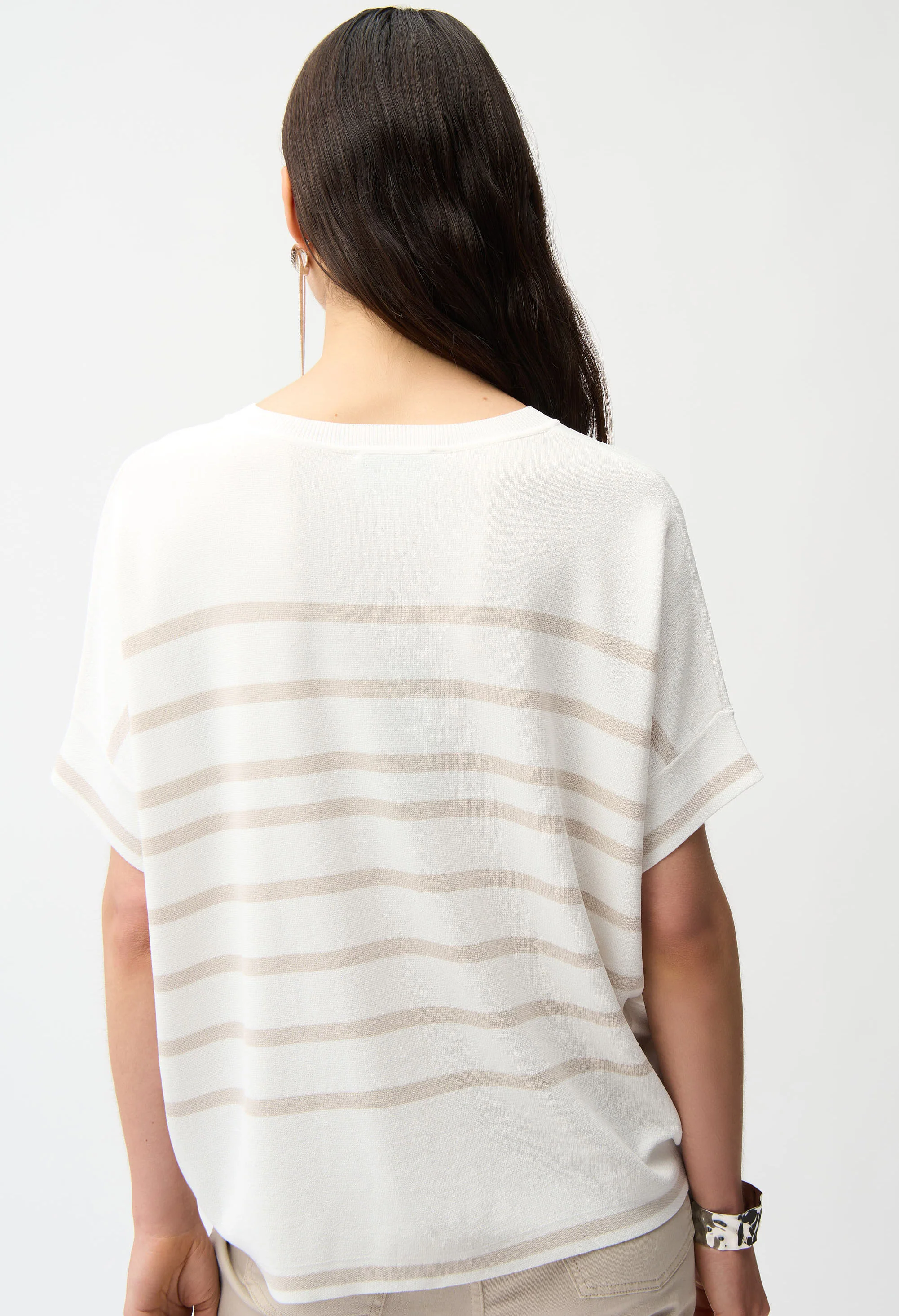Striped V-neck Top - Image 4