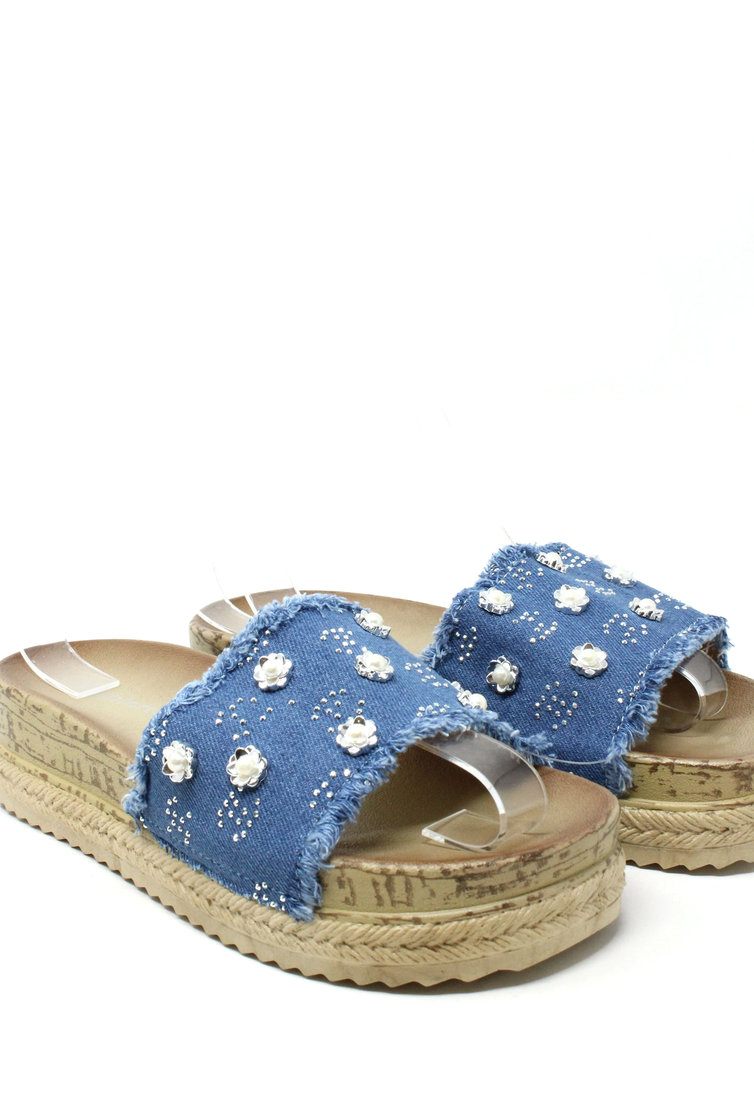 Studded Denim Slide - Image 10