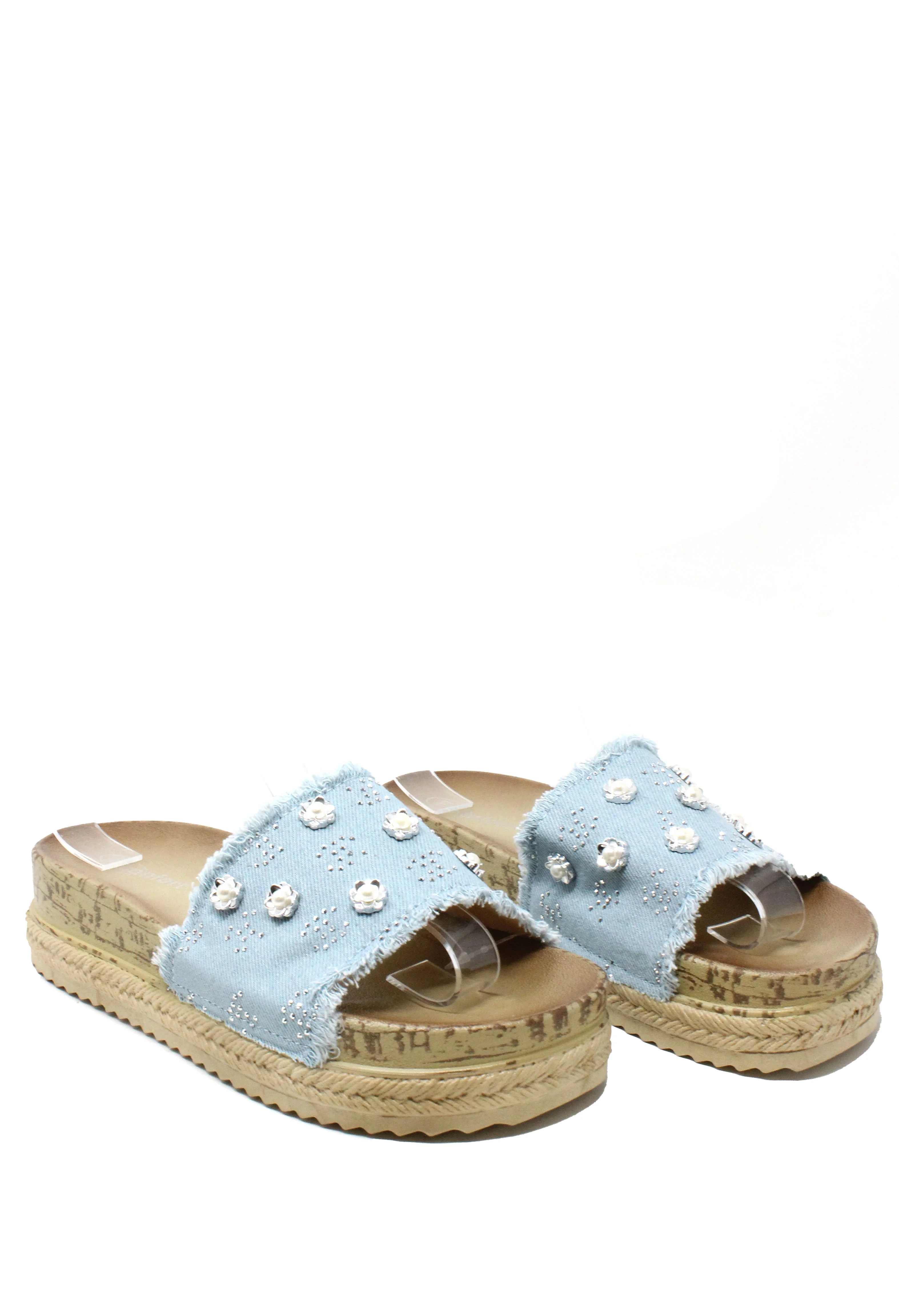 Studded Denim Slide - Image 12