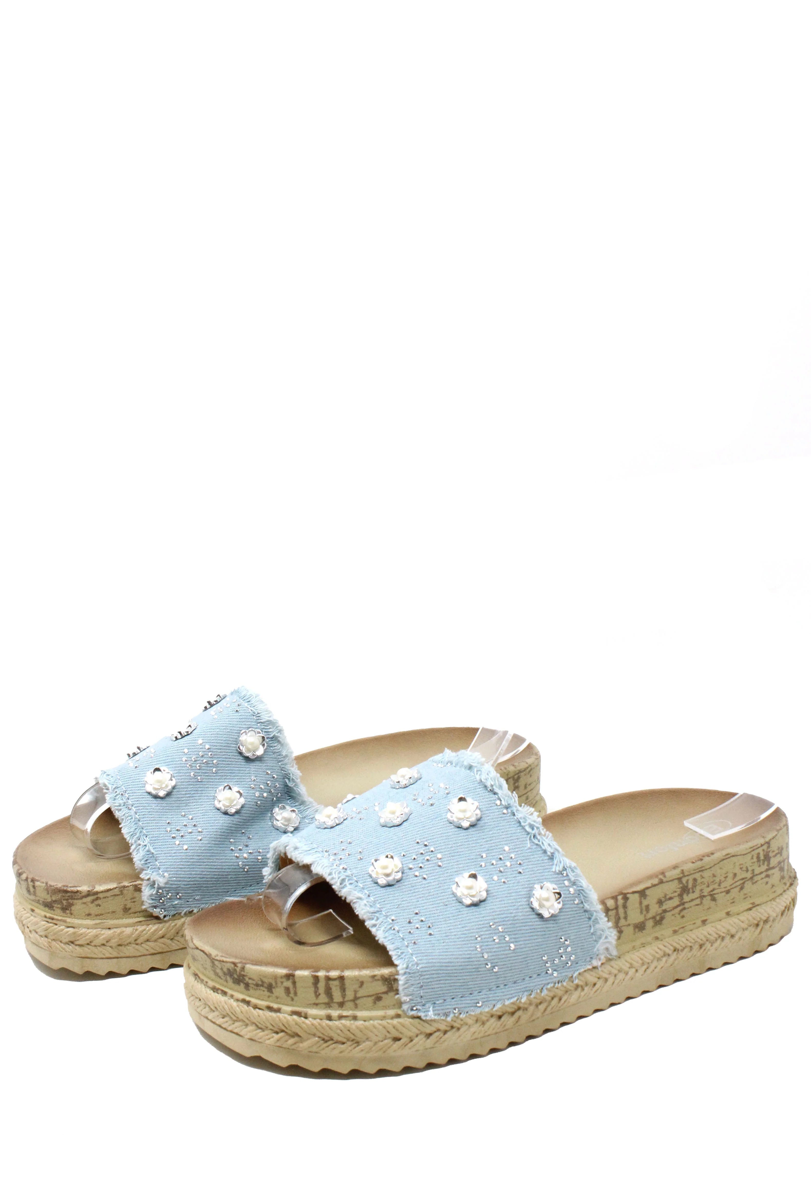 Studded Denim Slide - Image 13
