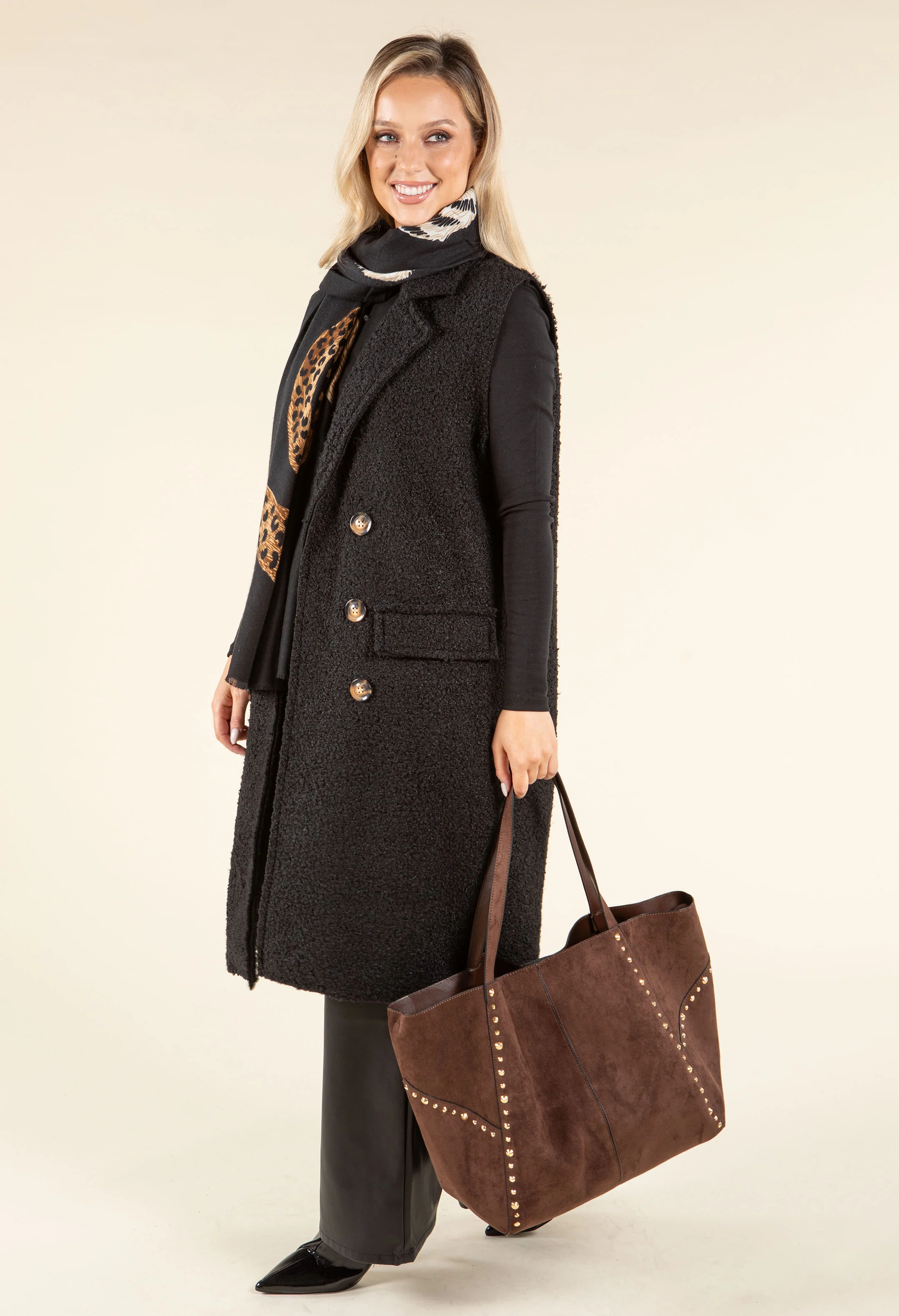 Studded Maxi Shopper Bag - Image 5