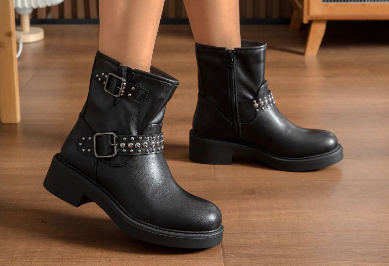 Studded Strap Boot