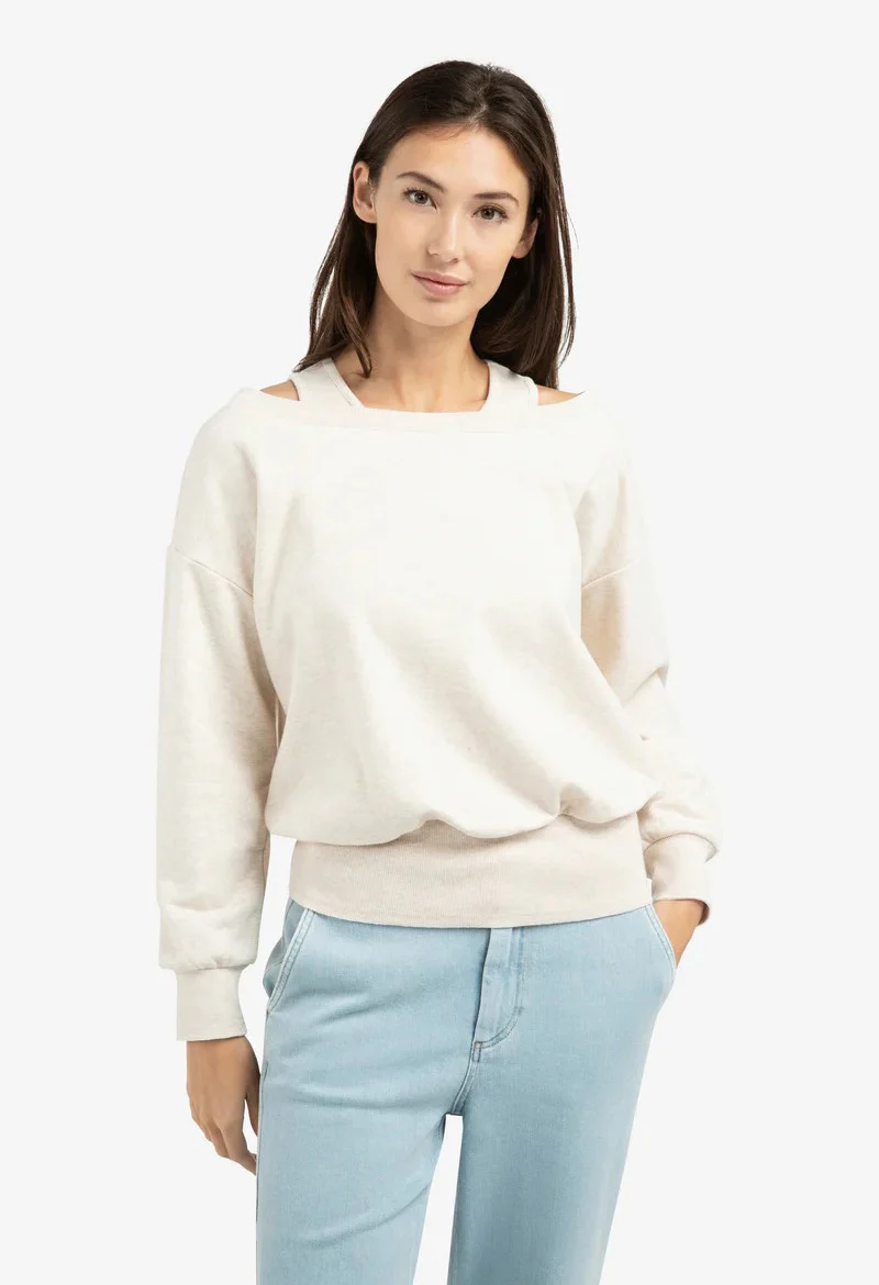 Sweatshirt with layered neckline detail - Image 2