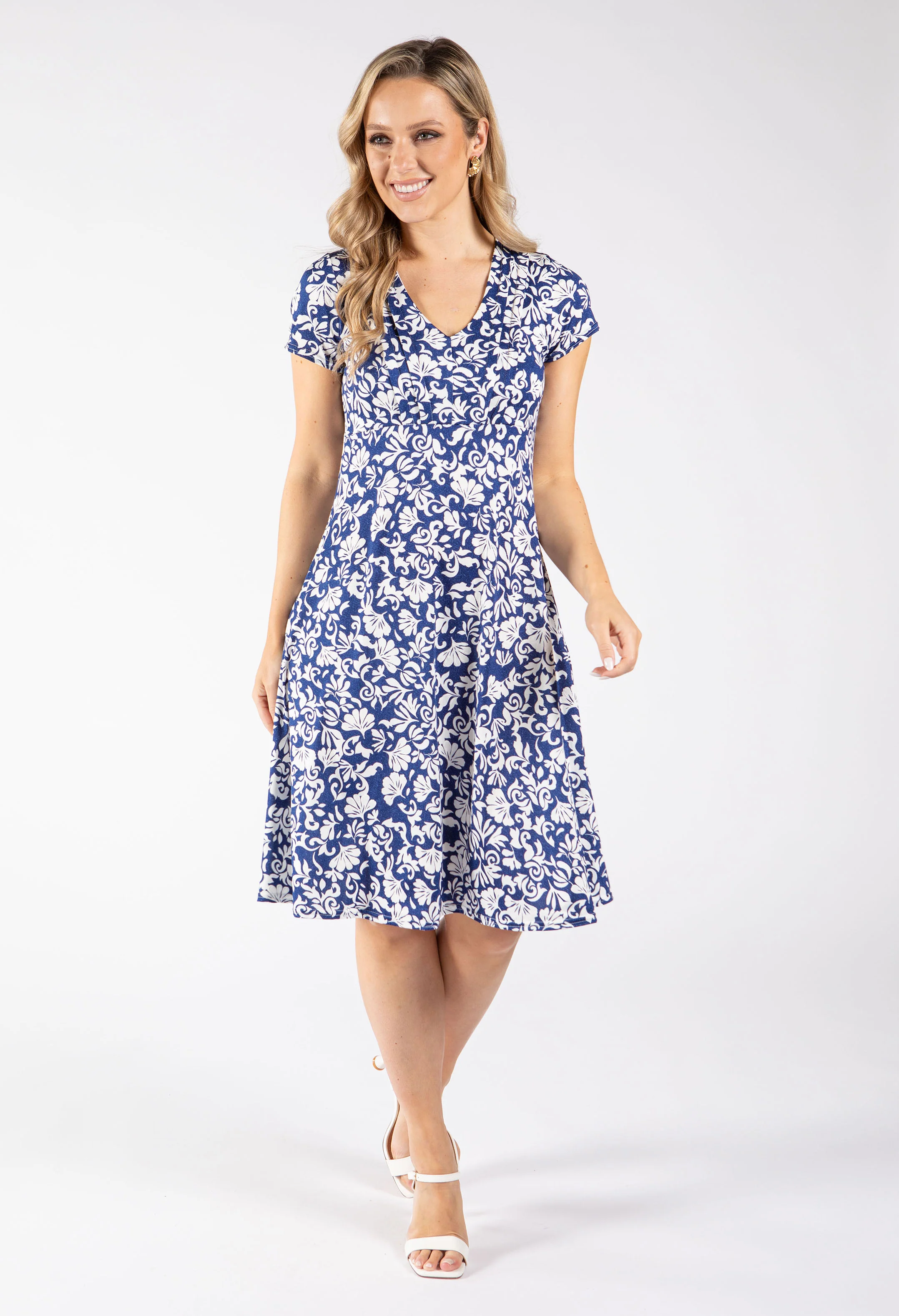 Tempo Floral Print V-Neck Dress - Image 2