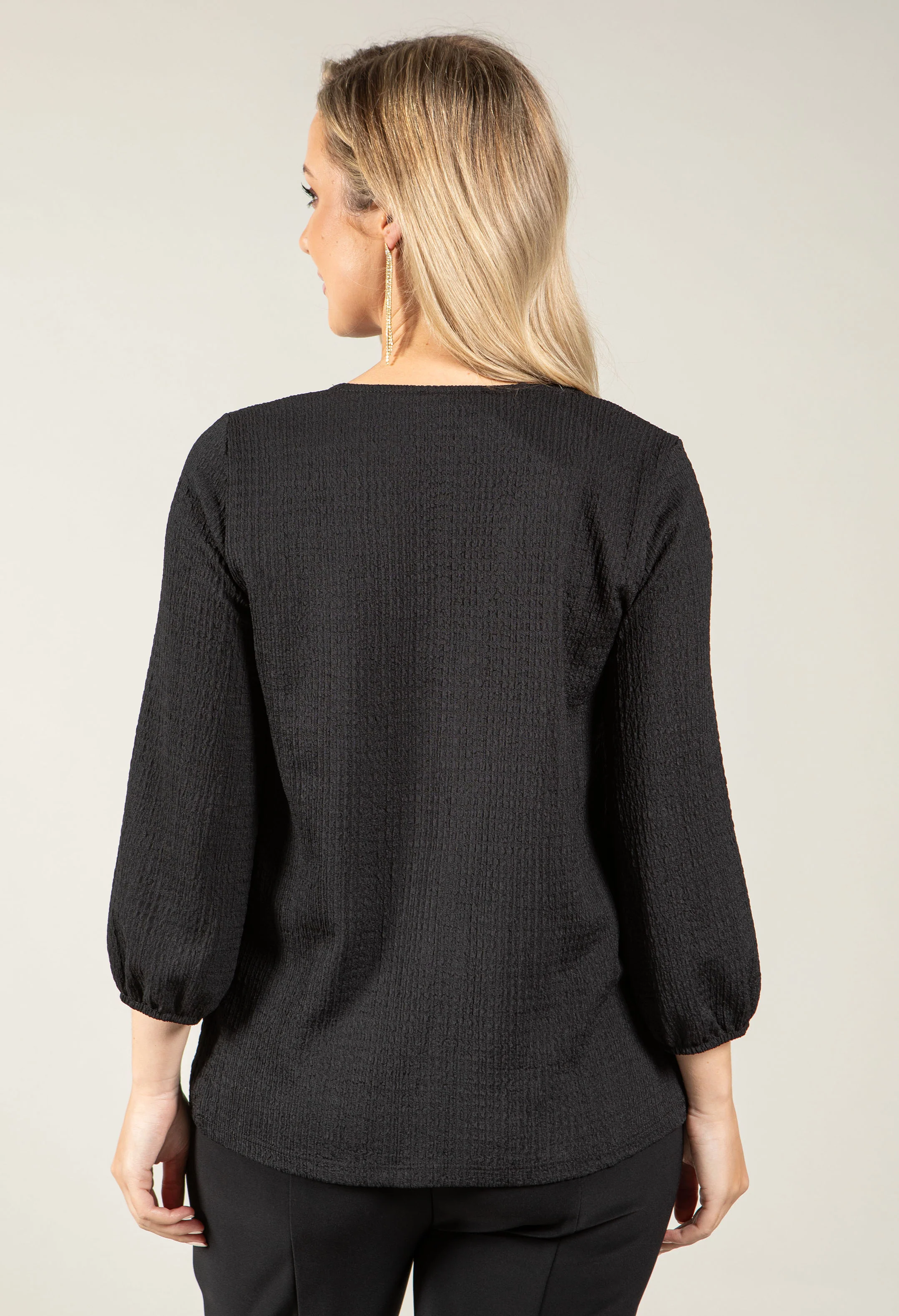 Textured V-Neck Blouse - Image 5