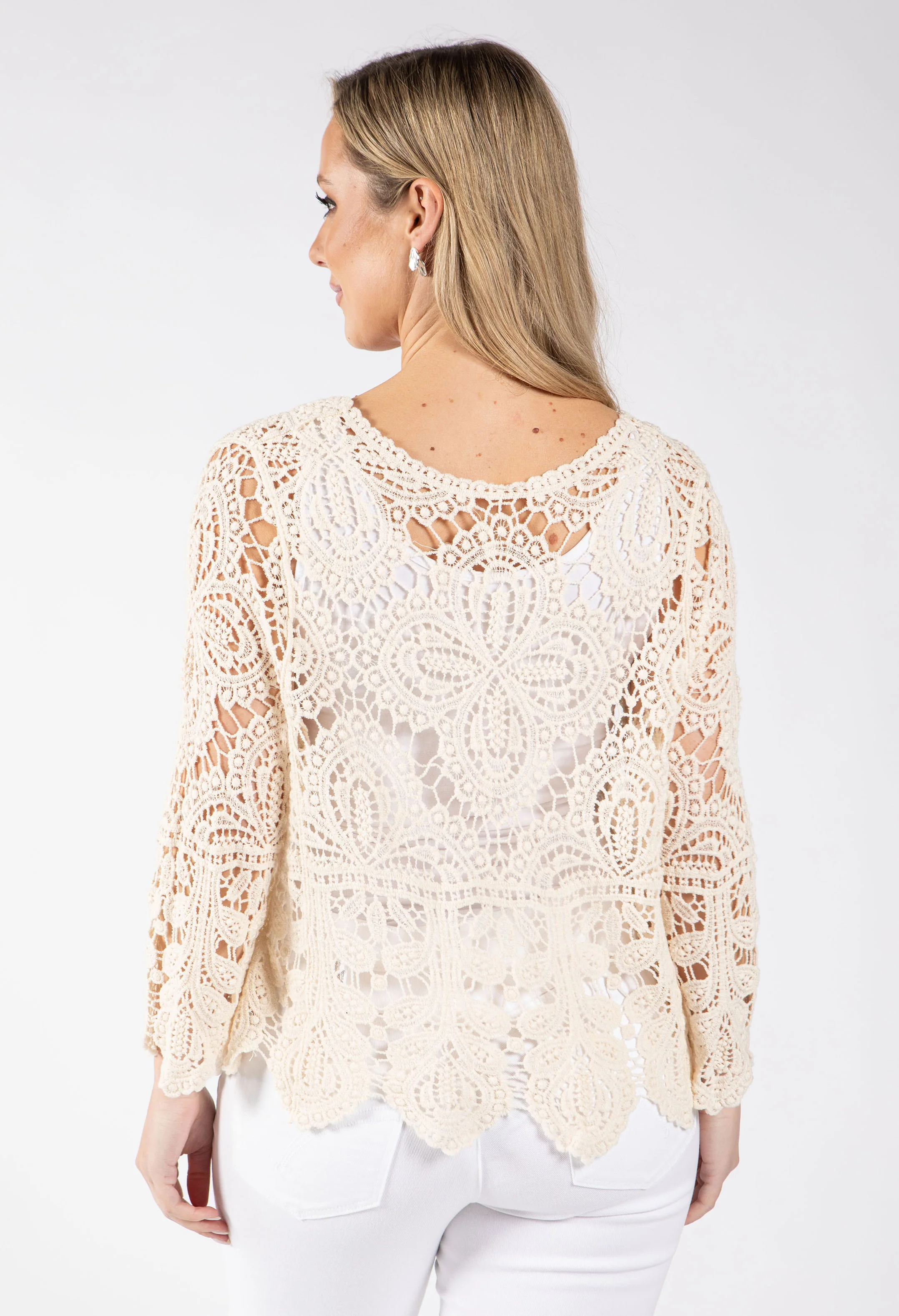 Tie Front Crochet Cardigan - Image 12