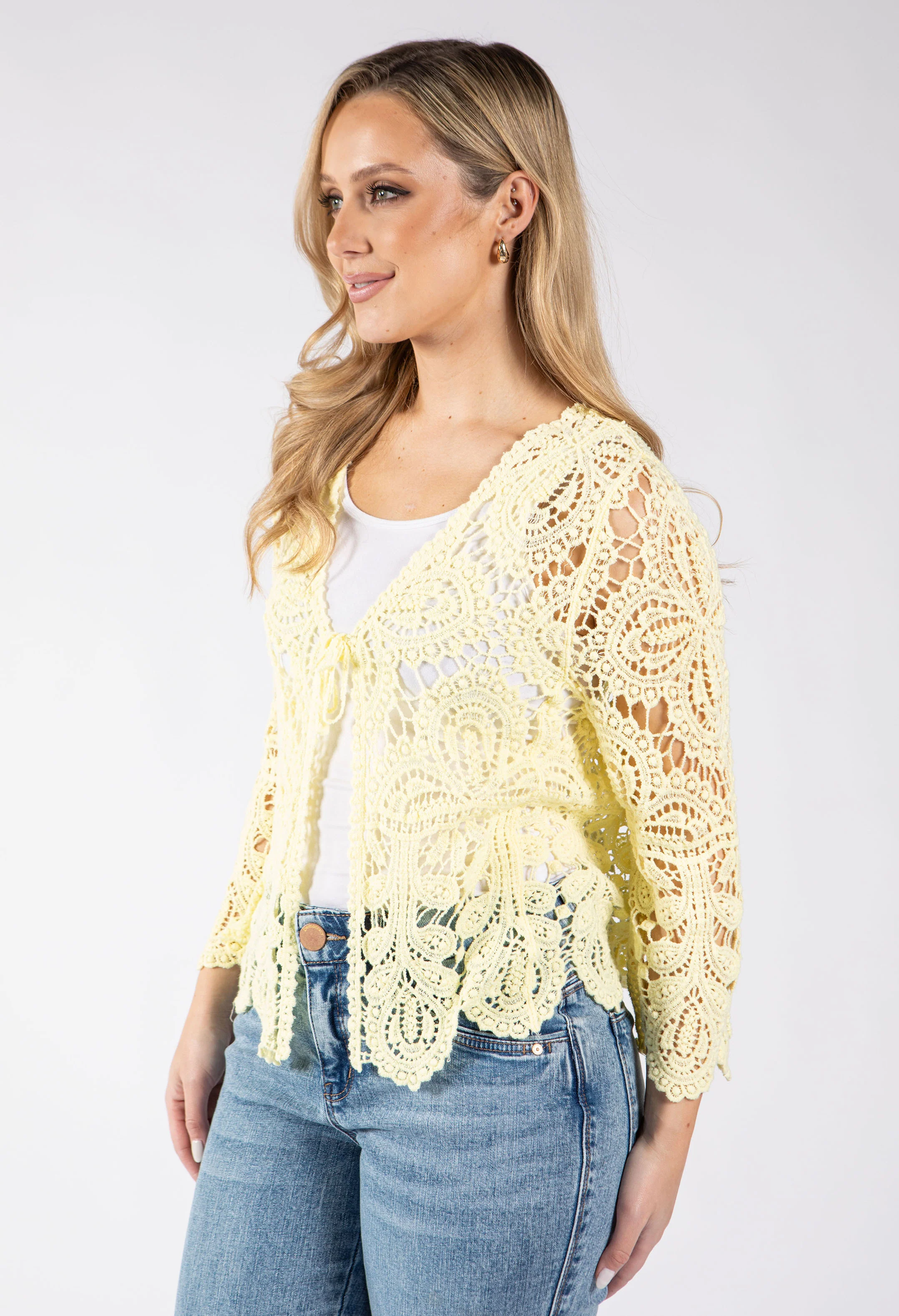 Tie Front Crochet Cardigan - Image 20