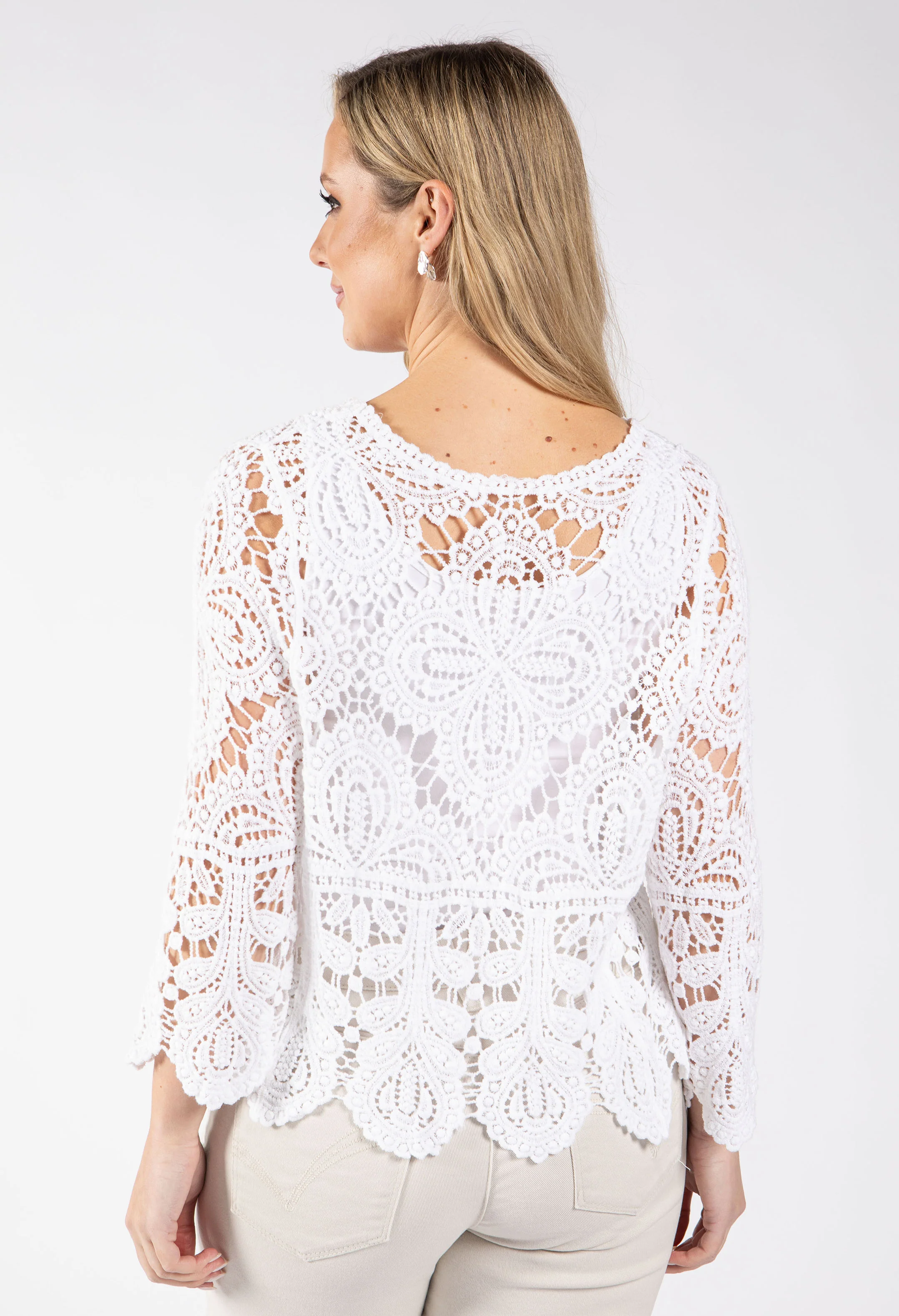 Tie Front Crochet Cardigan - Image 6