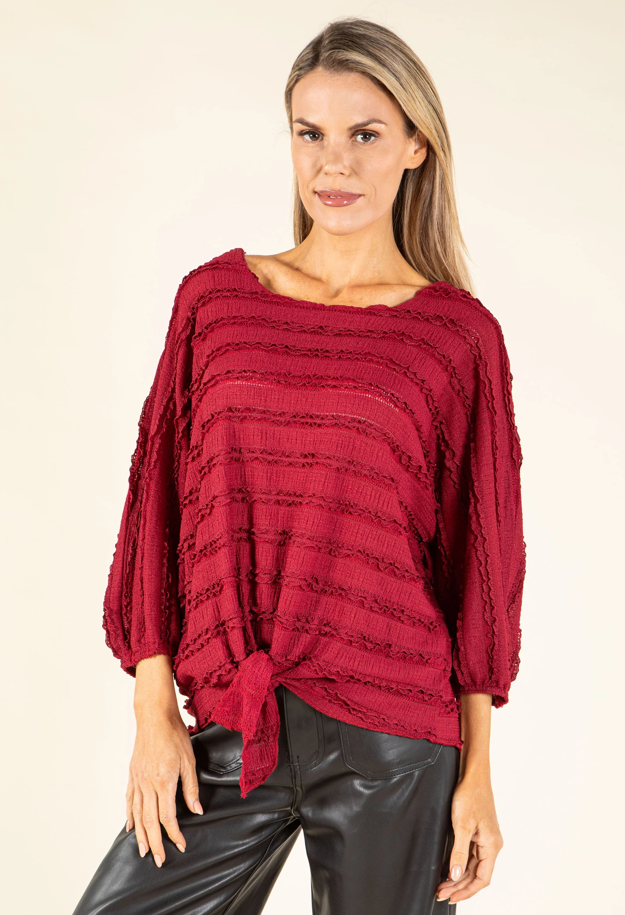 Tie Front Ruffled Blouse - Image 13