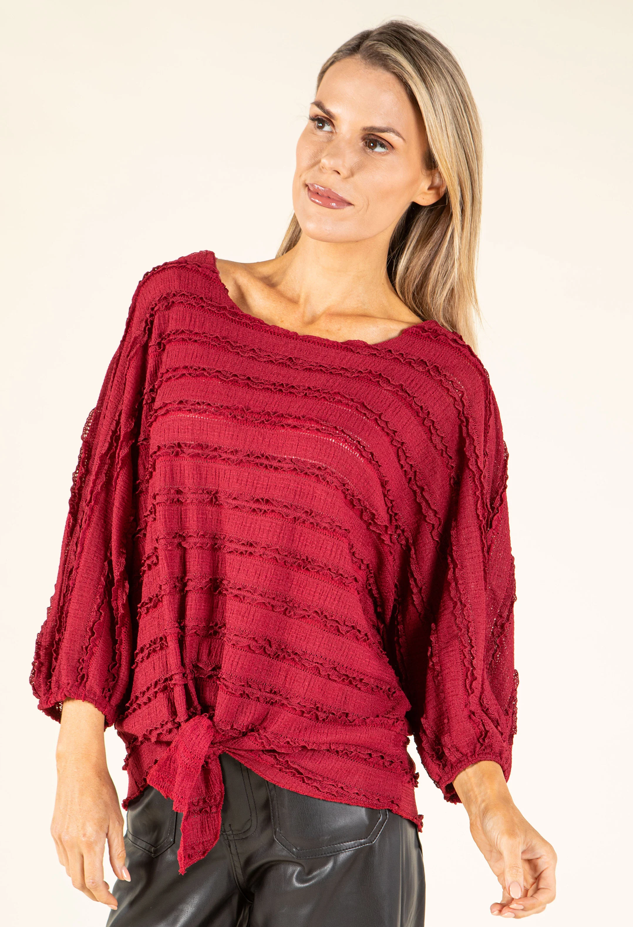 Tie Front Ruffled Blouse - Image 14