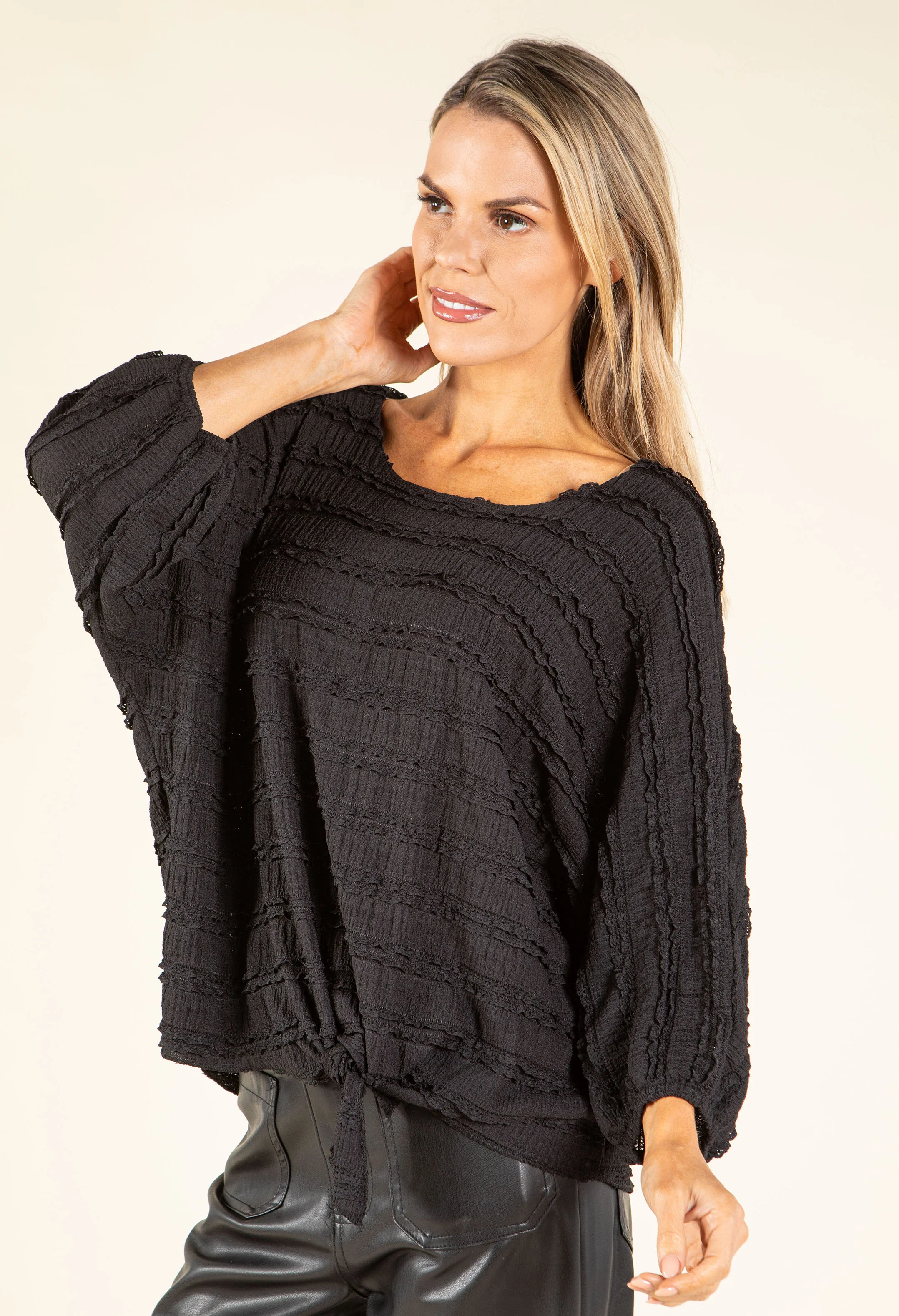 Tie Front Ruffled Blouse - Image 3