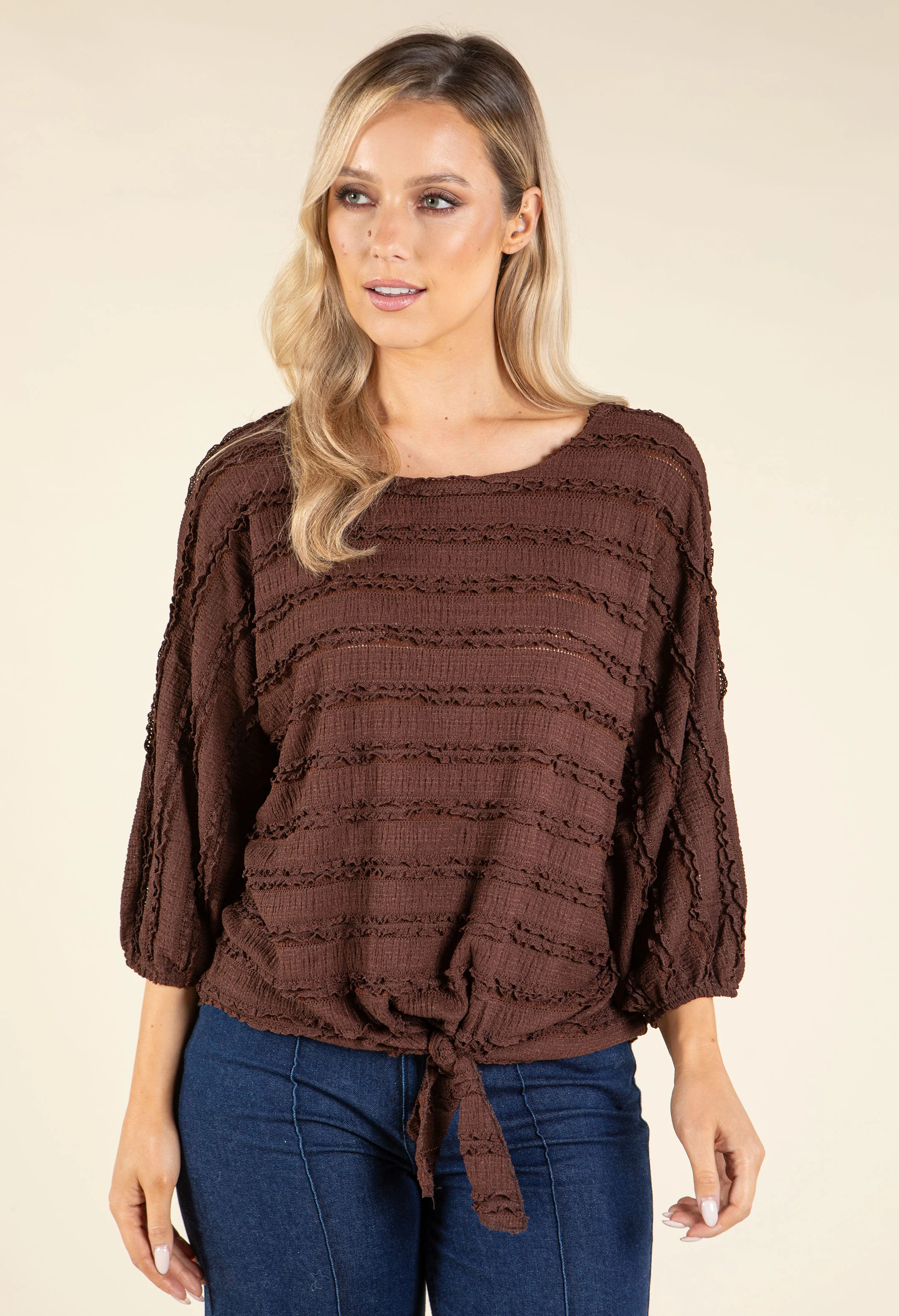 Tie Front Ruffled Blouse - Image 5