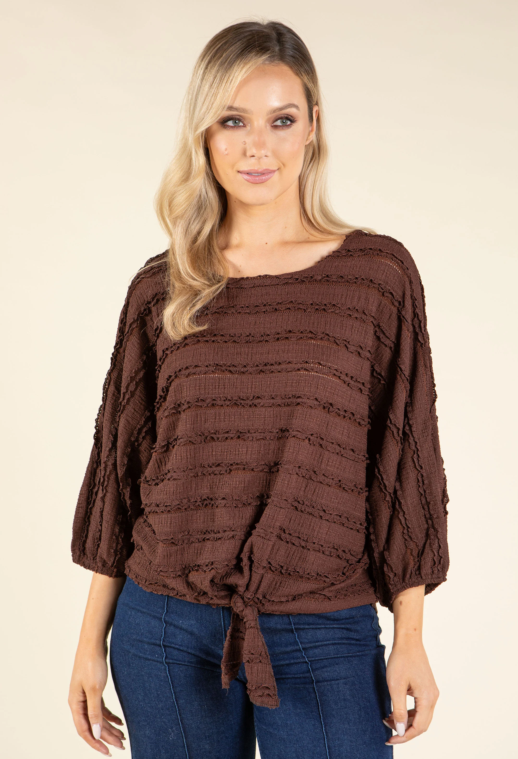 Tie Front Ruffled Blouse - Image 6