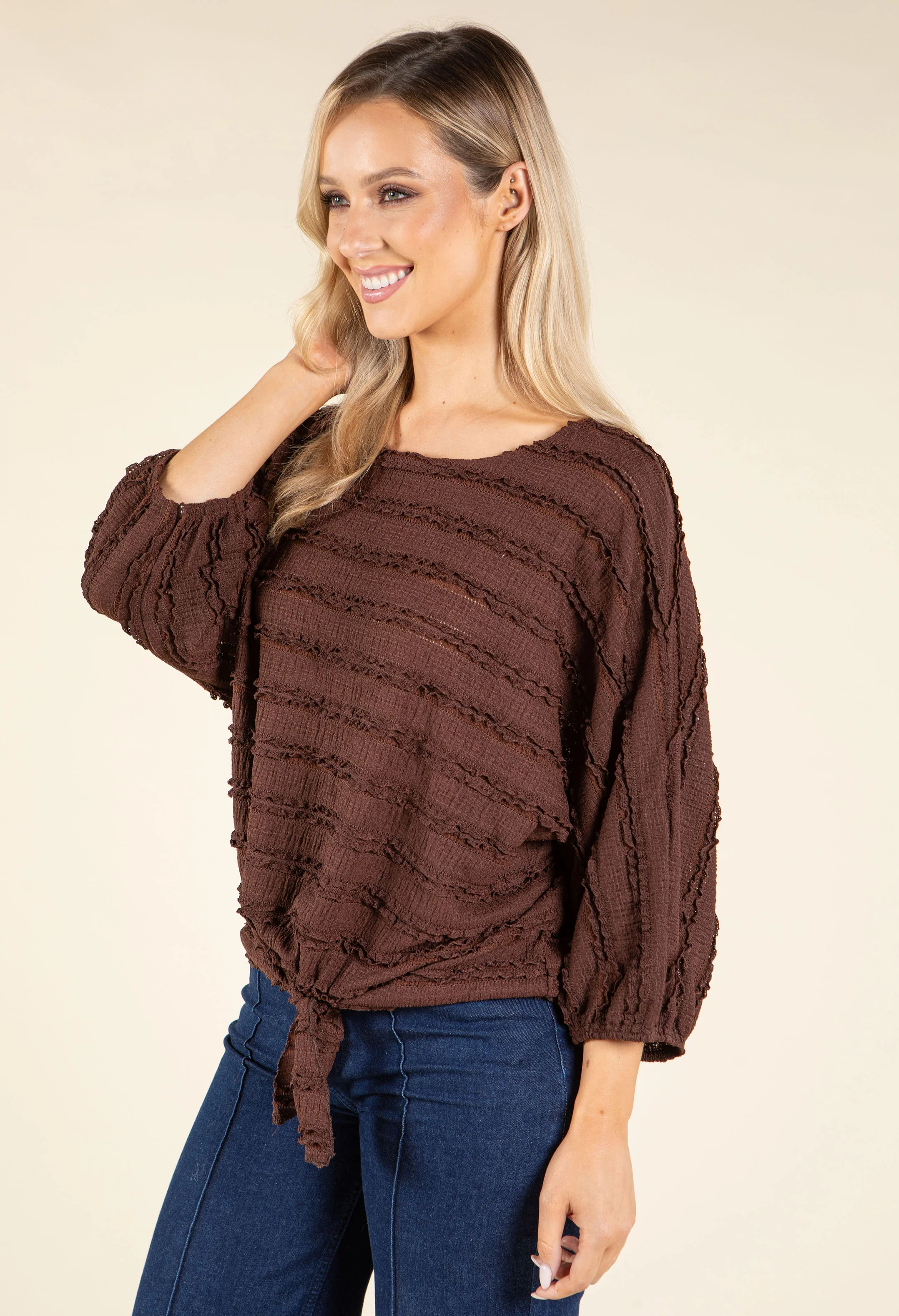 Tie Front Ruffled Blouse - Image 7