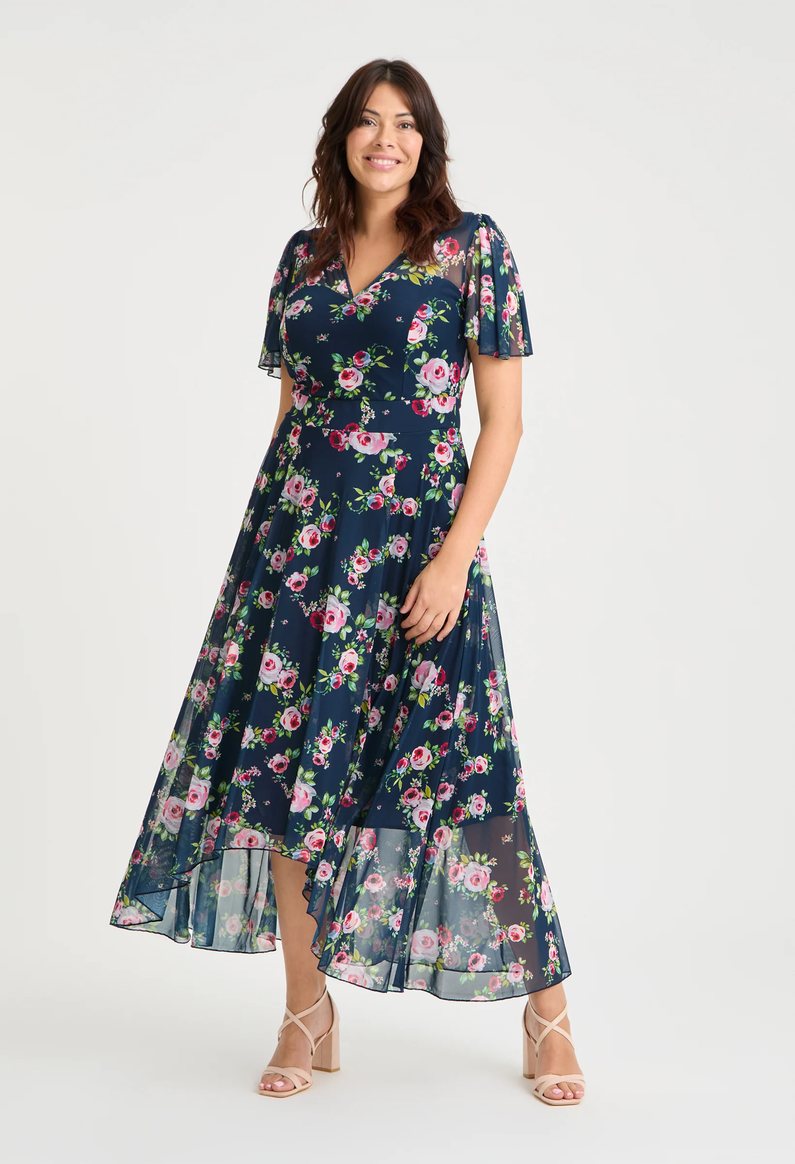 Tilly Angel Sleeve Sweetheart Curve+ Dress - Image 2