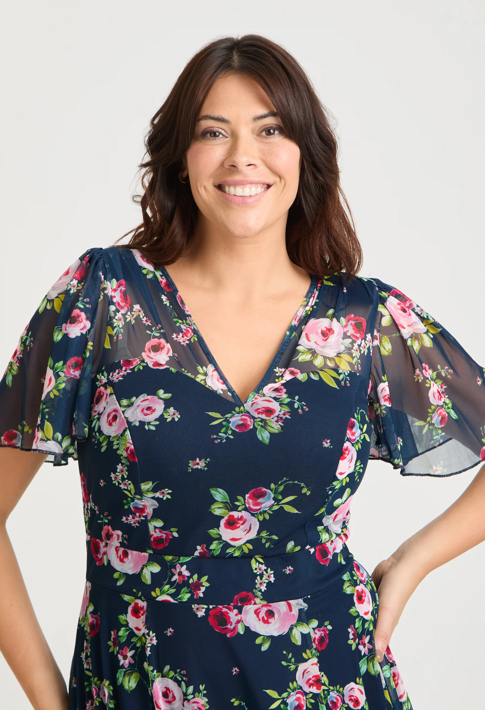 Tilly Angel Sleeve Sweetheart Curve+ Dress - Image 5