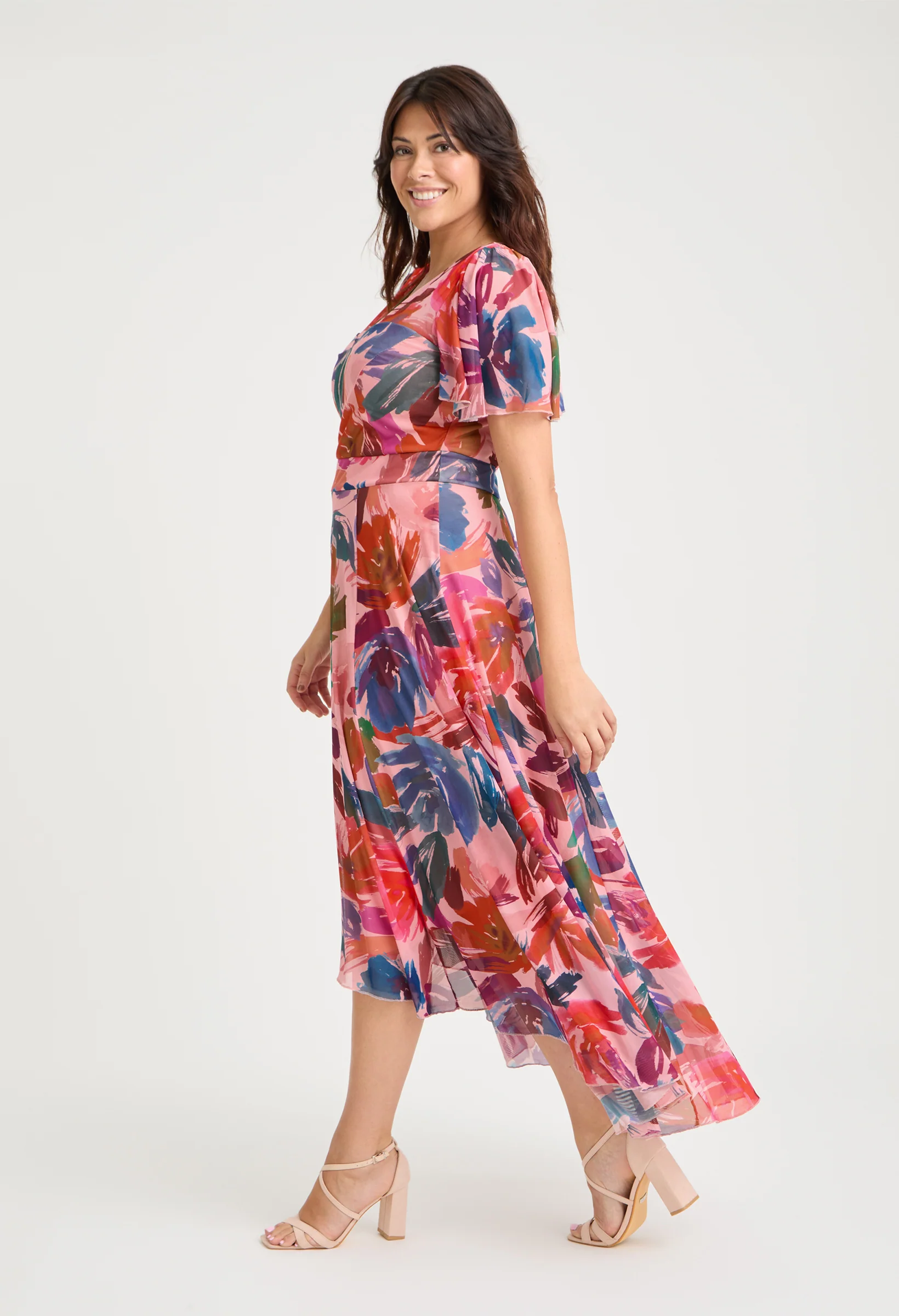 Tilly Angel Sleeve Sweetheart Curve+ Dress - Image 3