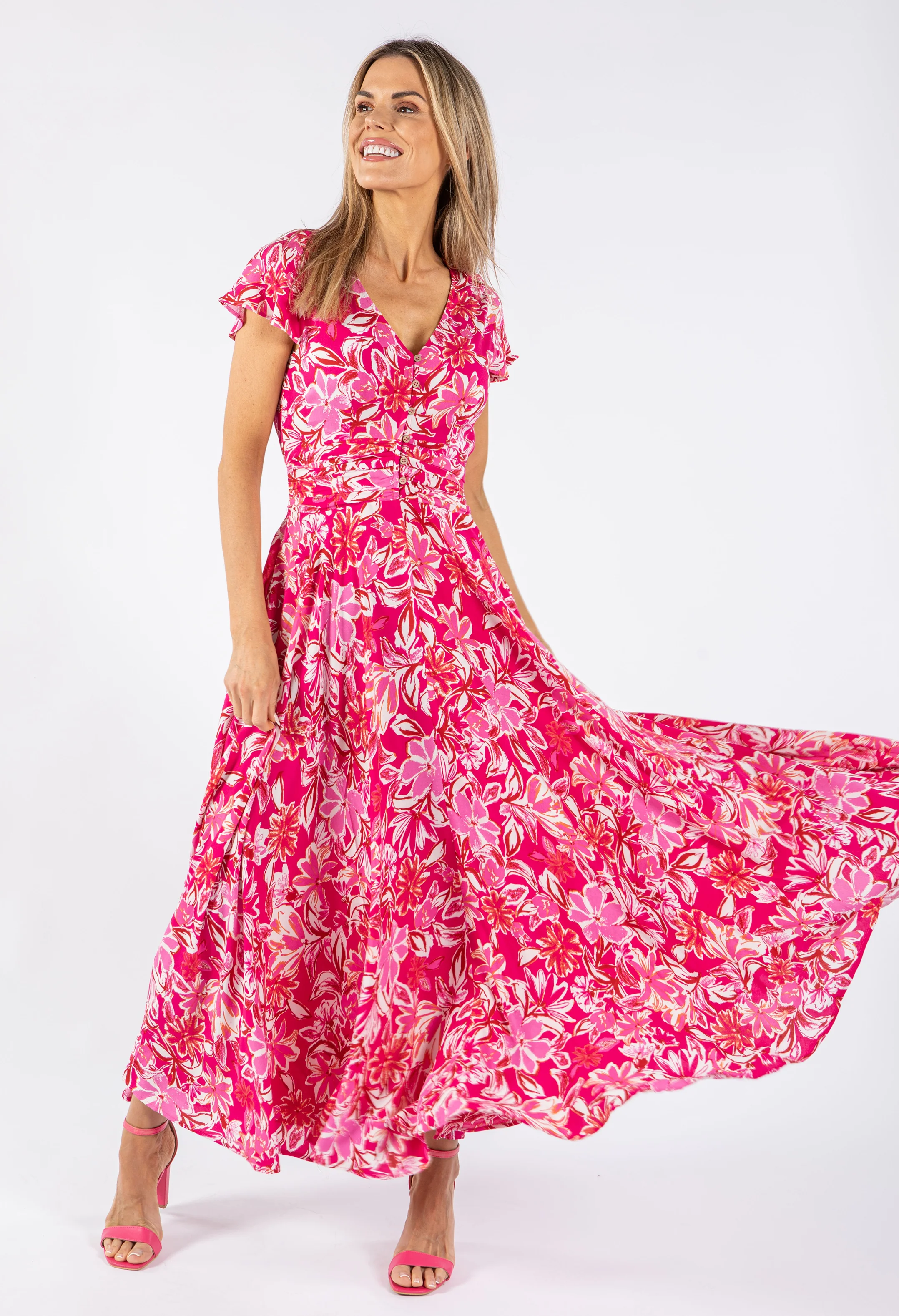 Tropical Blossom Print Dress - Image 5