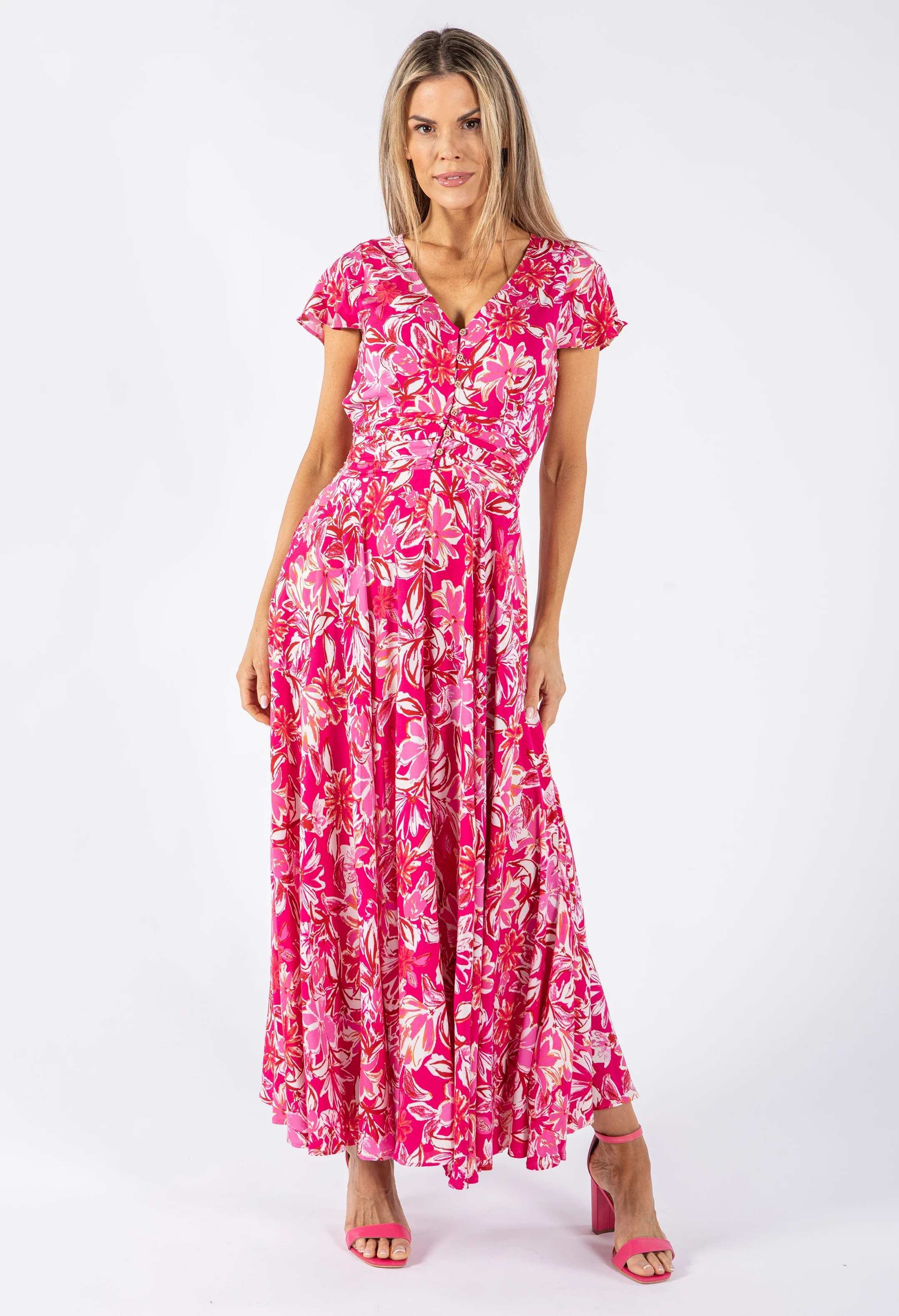 Tropical Blossom Print Dress - Image 6