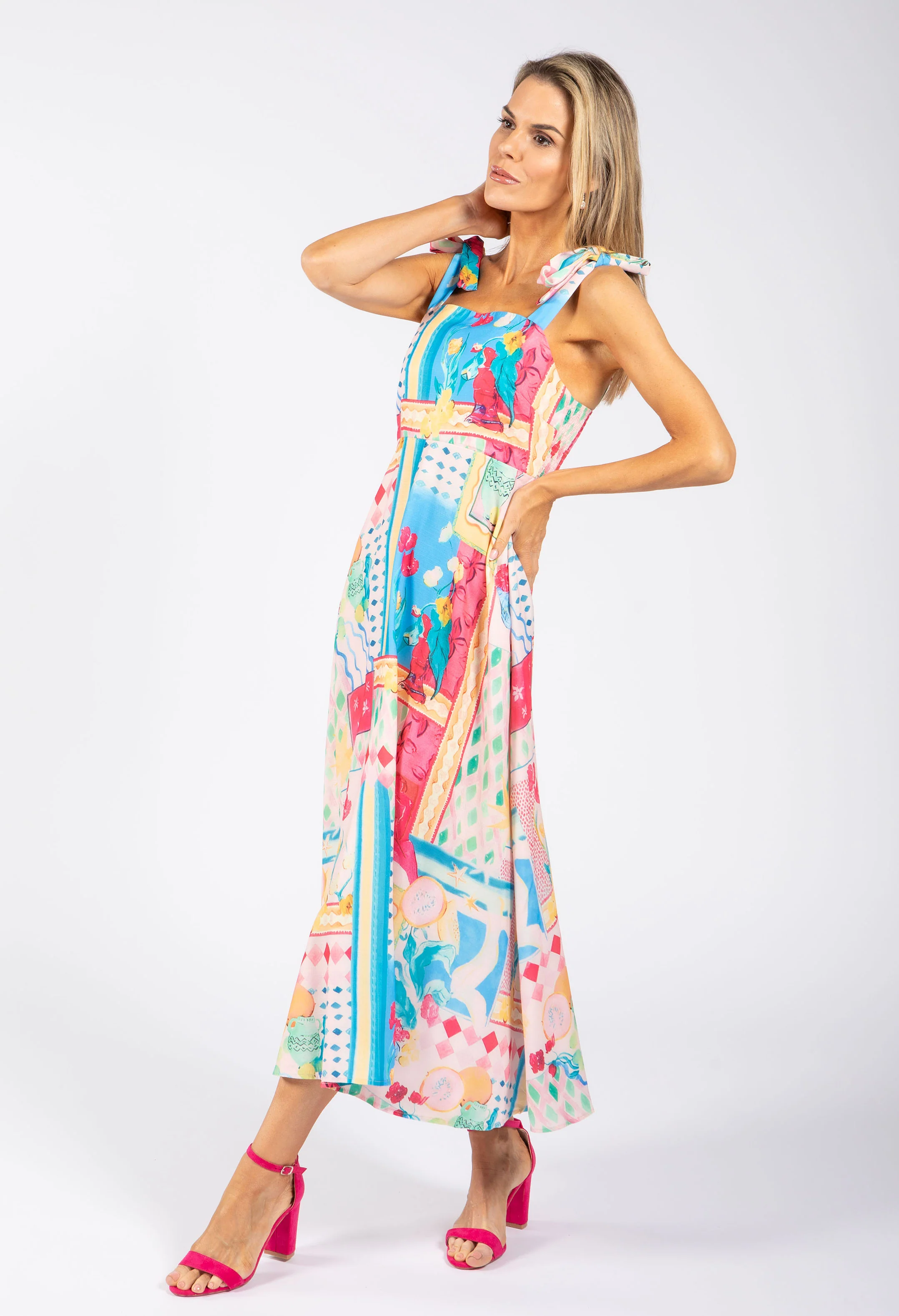 Tropical Print Midi Dress - Image 4