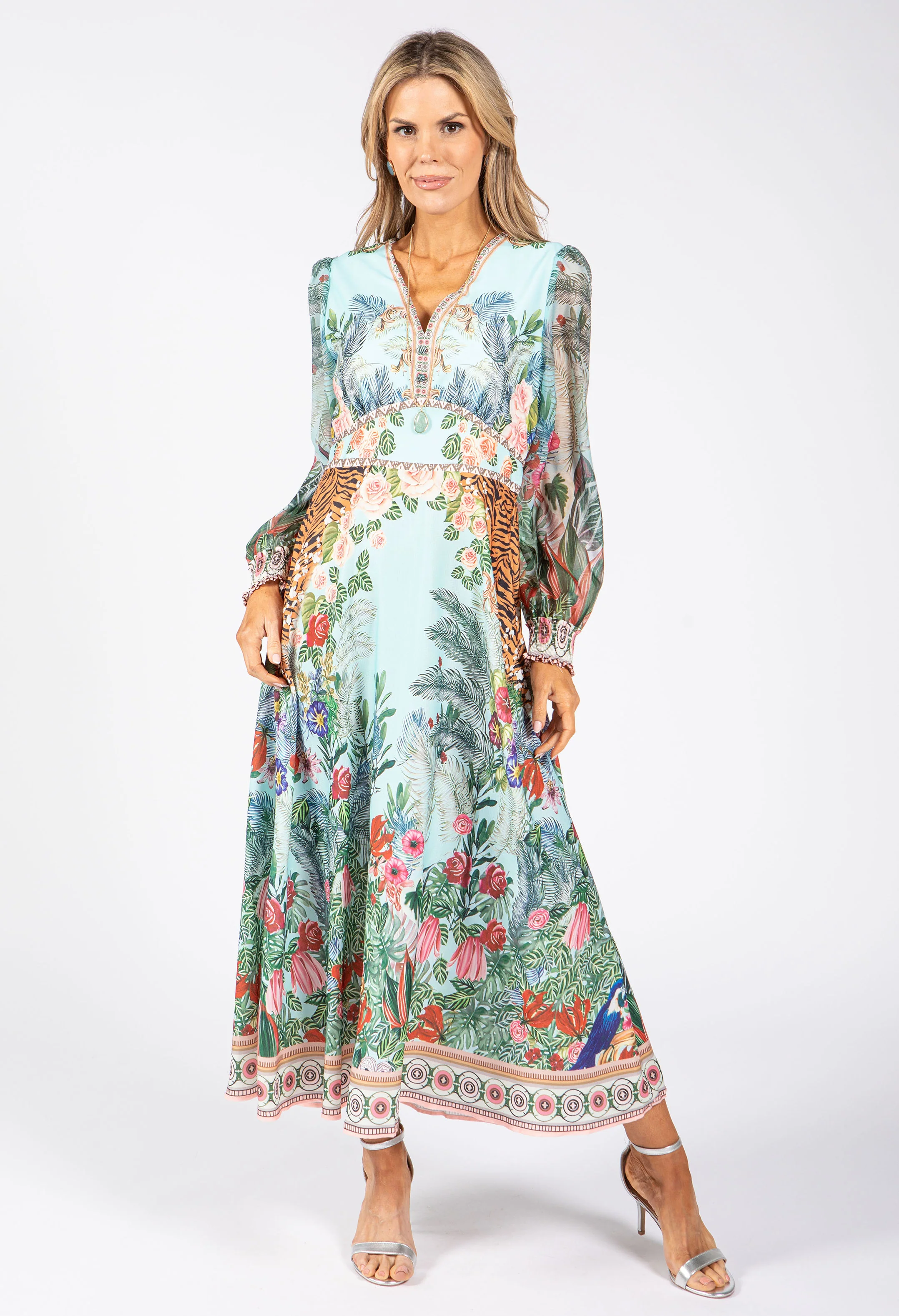 Tropical Print Midi Dress - Image 2