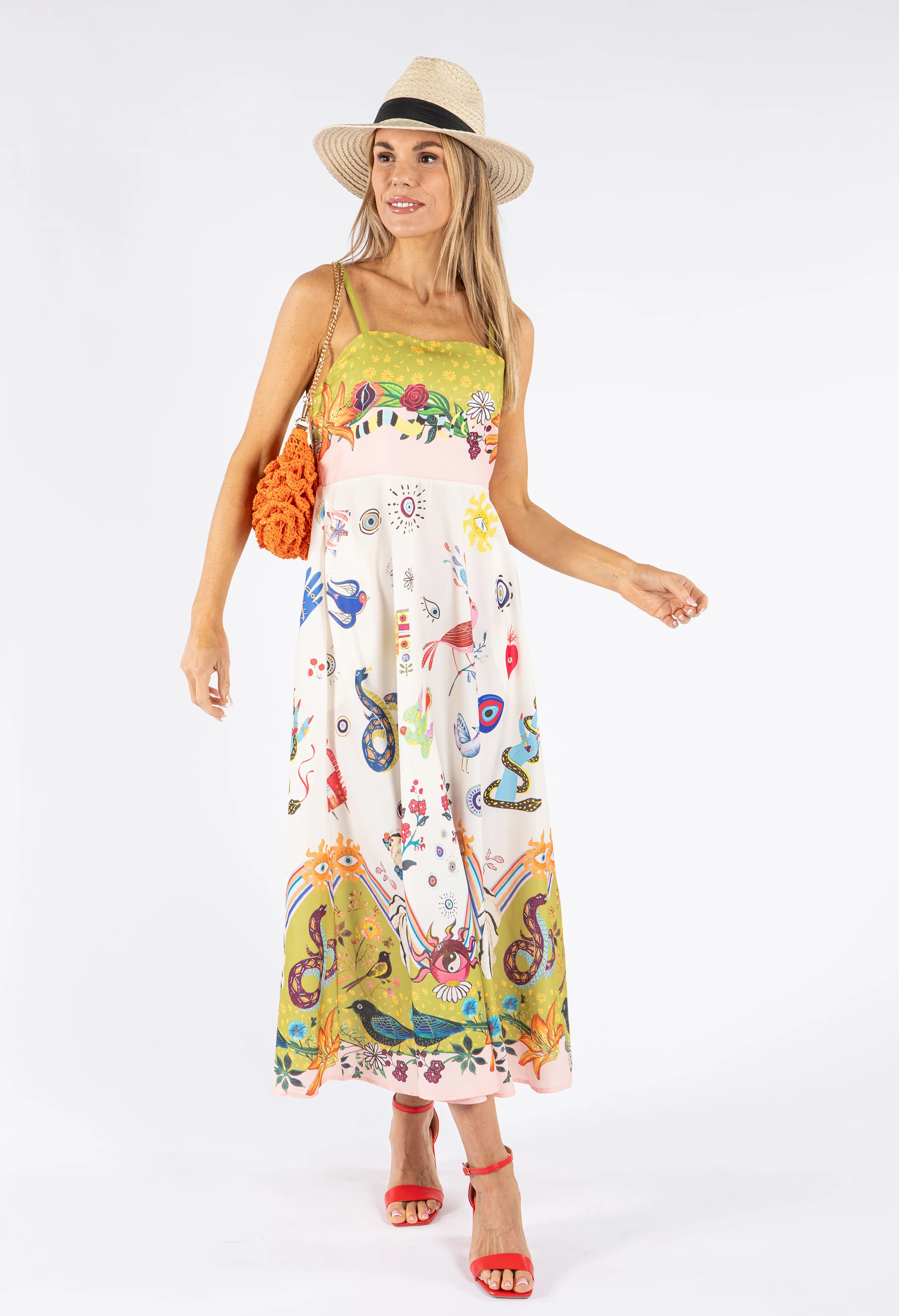 Tropical Printed Midi Dress - Image 2