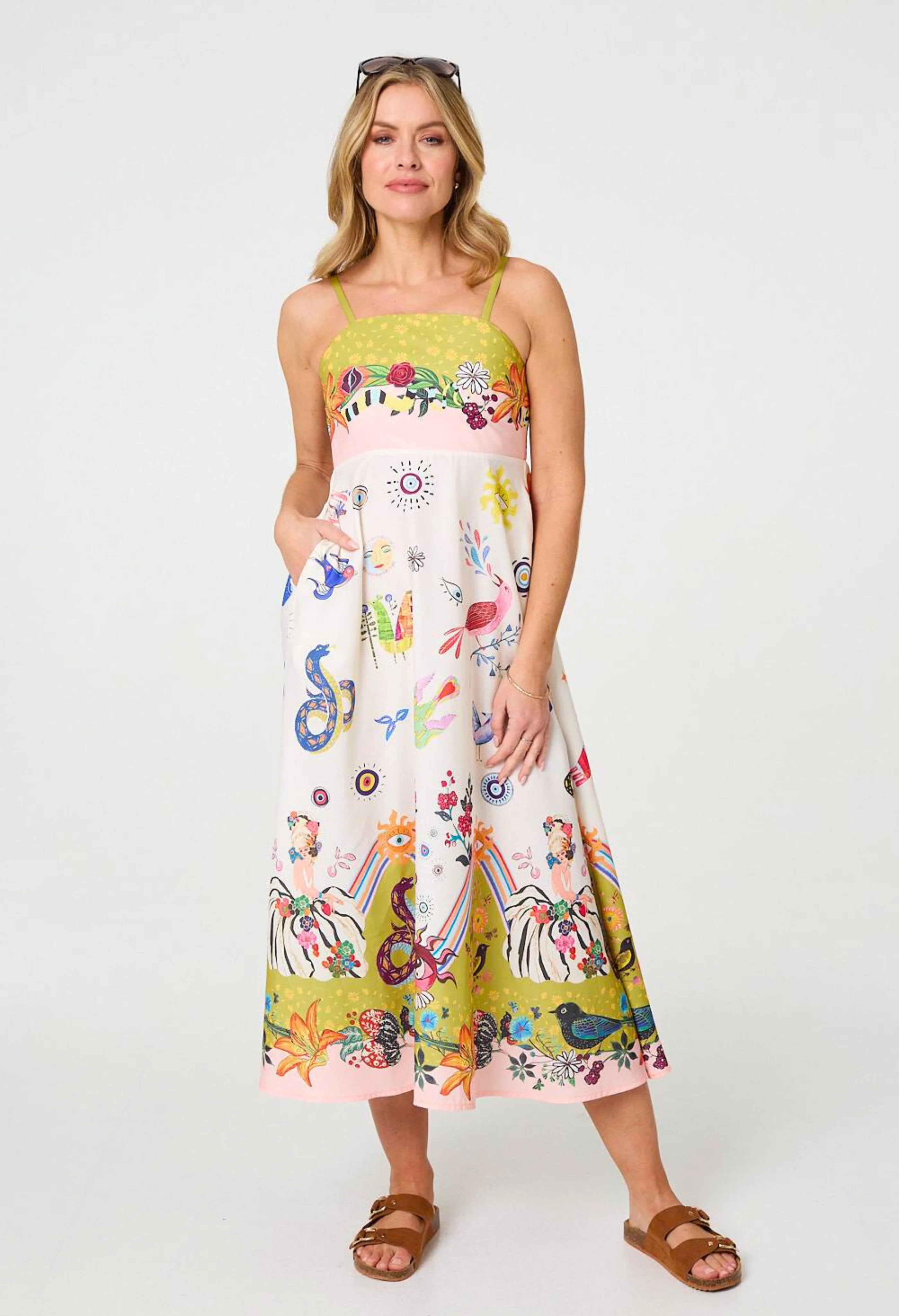Tropical Printed Midi Dress - Image 6