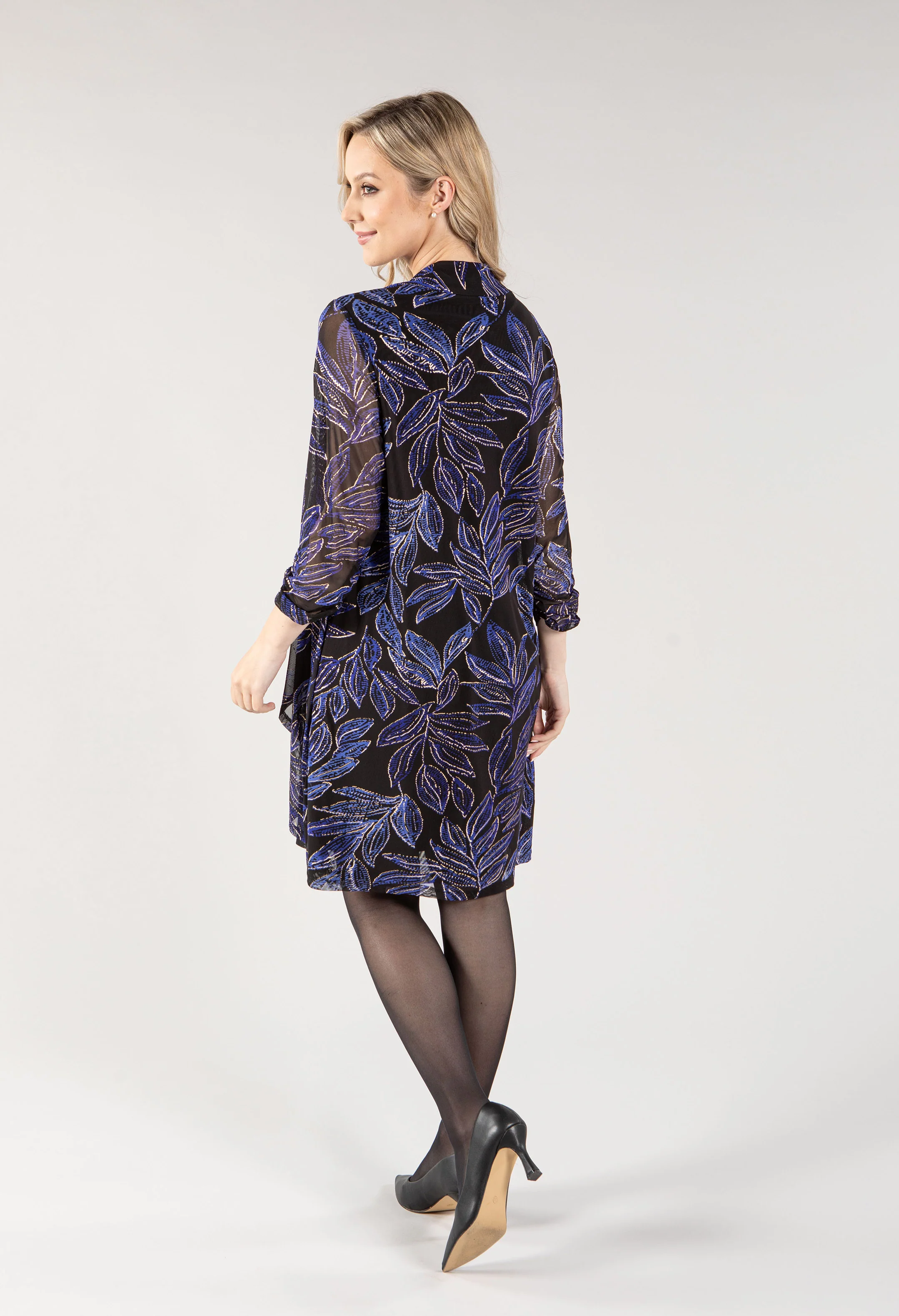 Two Piece O Ring Detail Midi Dress Set - Image 4