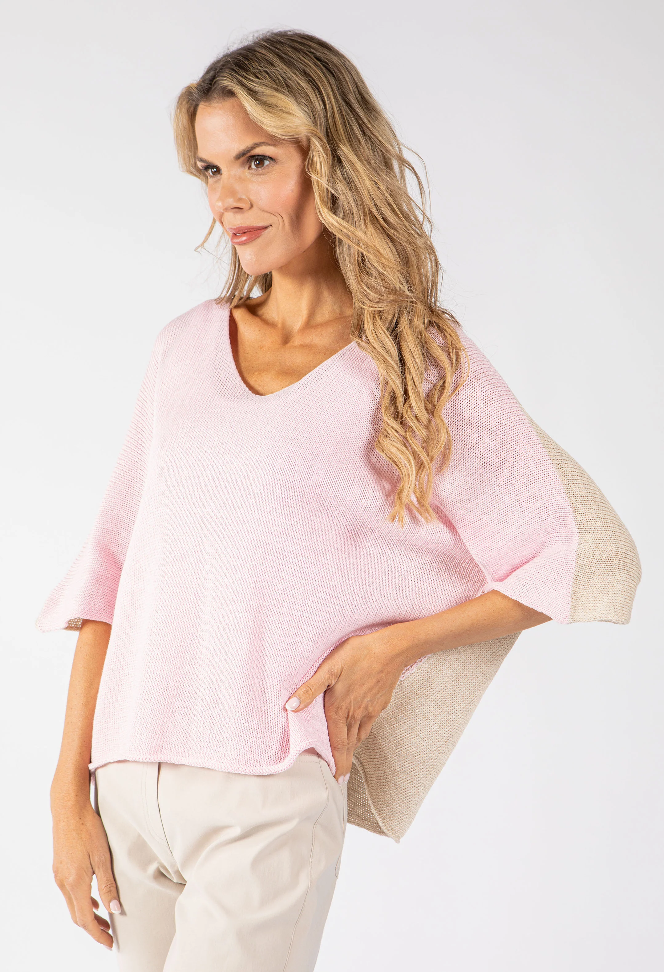 Two Tone Knit Relaxed Jumper - Image 8