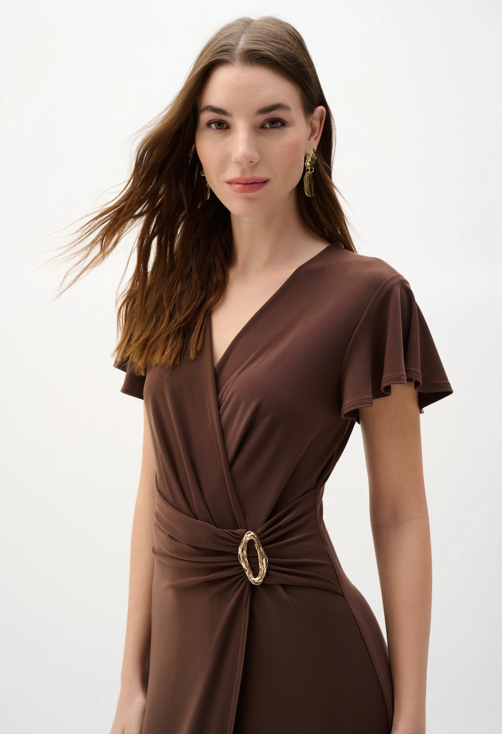 V-neck Belted Wrap Dress - Image 3