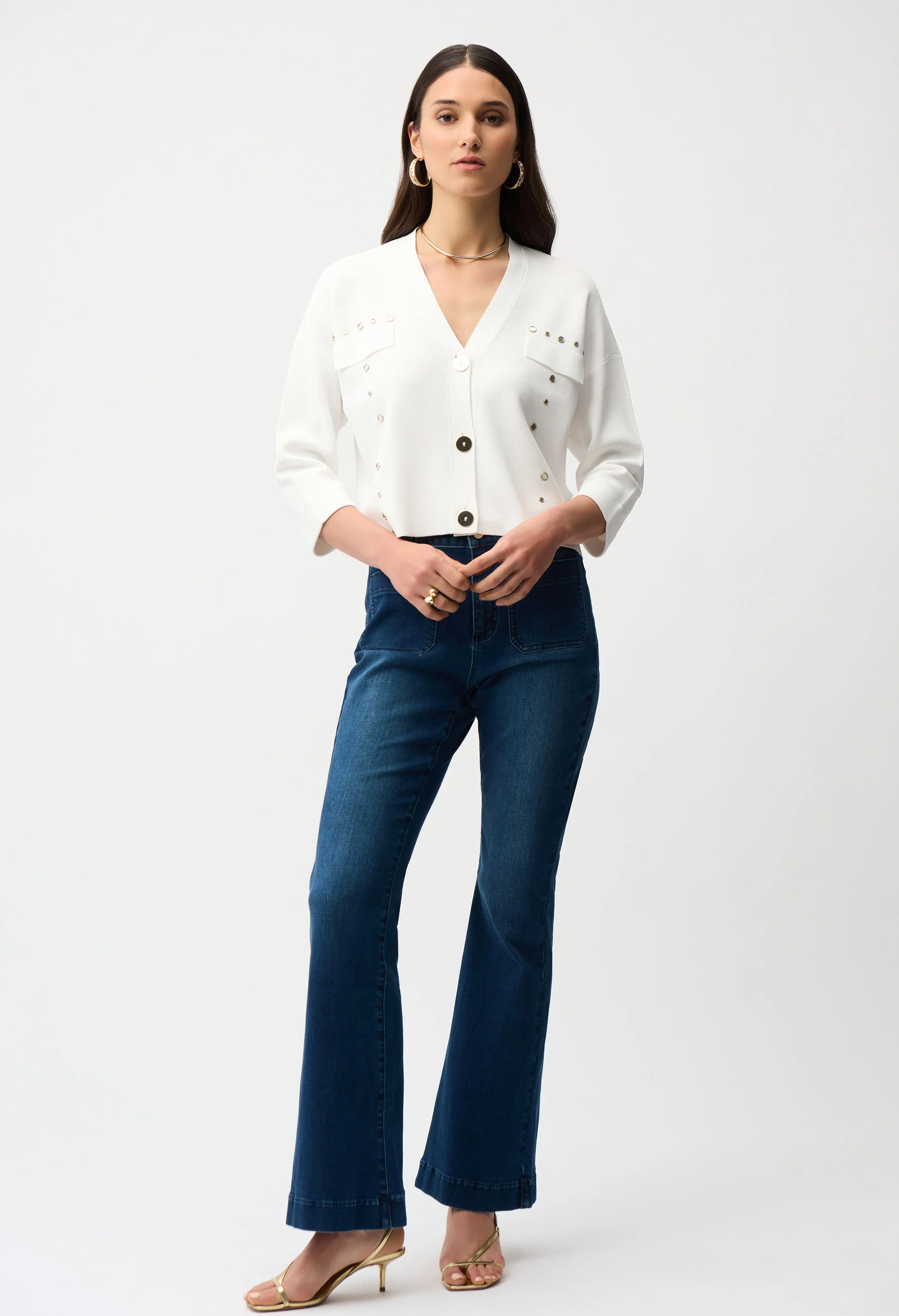 V-neck Chic Button Closure Top - Image 3