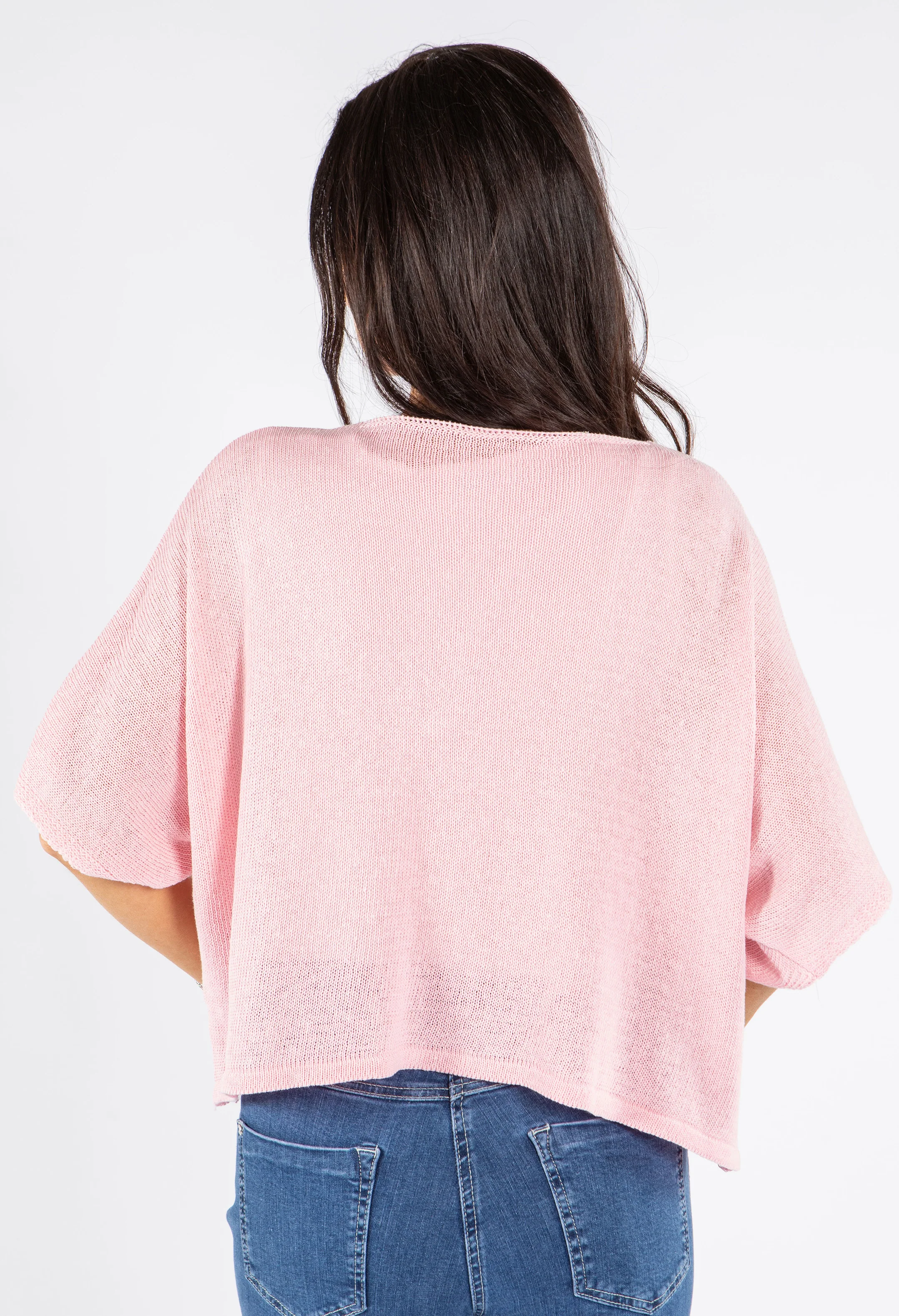 V-Neck Cropped Knit Cardigan - Image 5