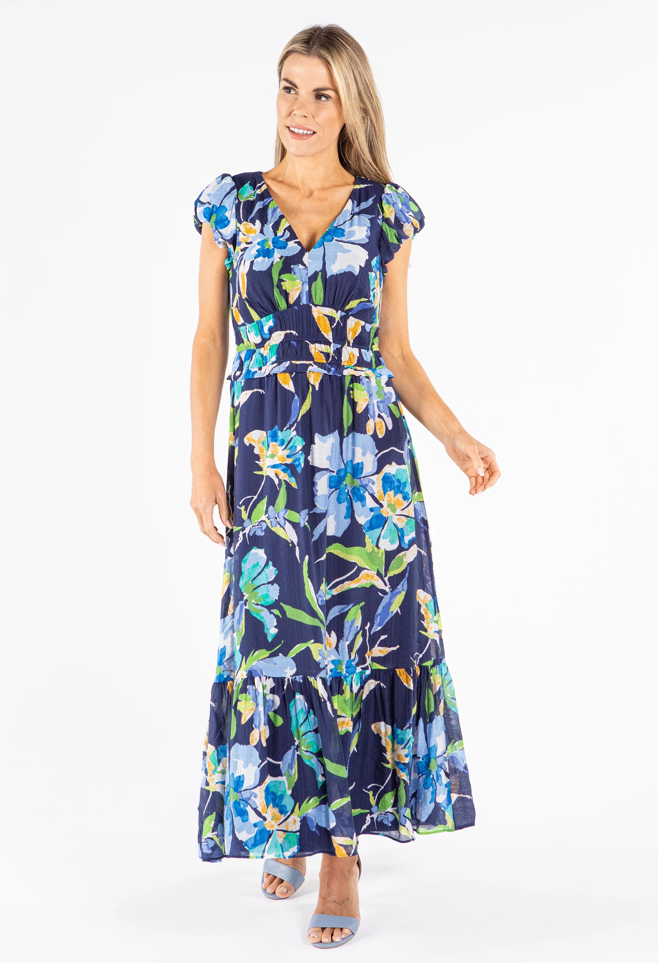 V-Neck Floral Print Dress - Image 2