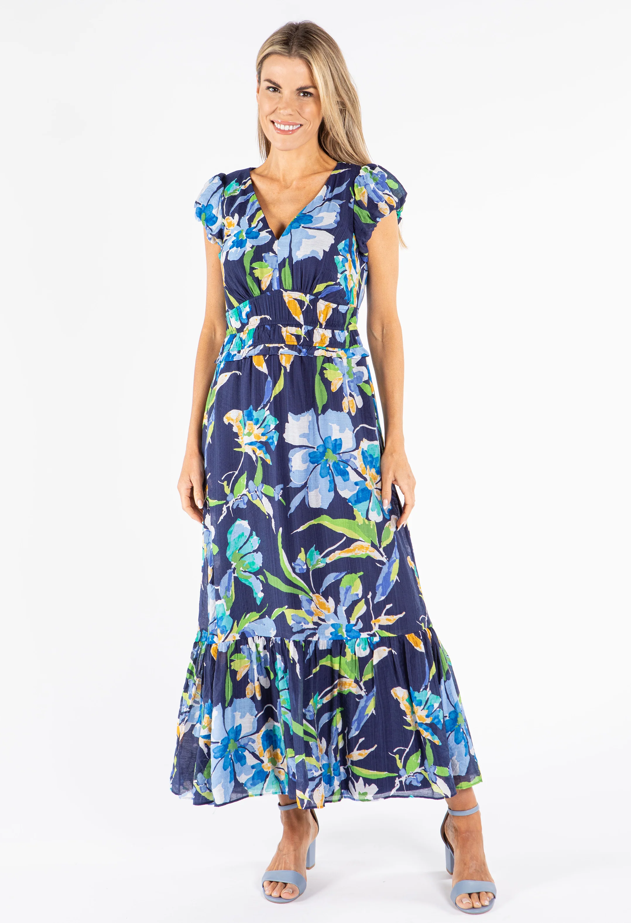 V-Neck Floral Print Dress - Image 3