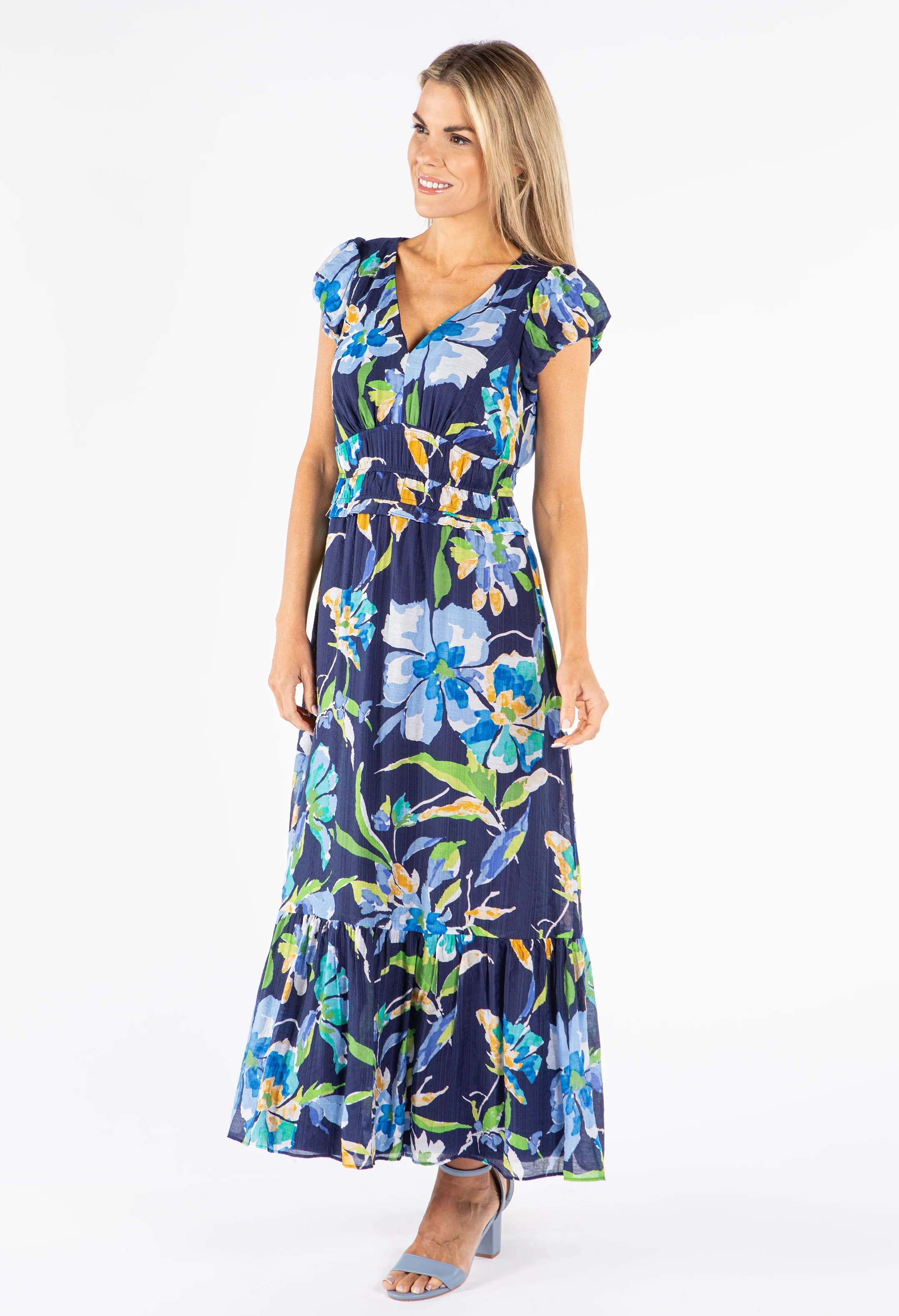 V-Neck Floral Print Dress - Image 4