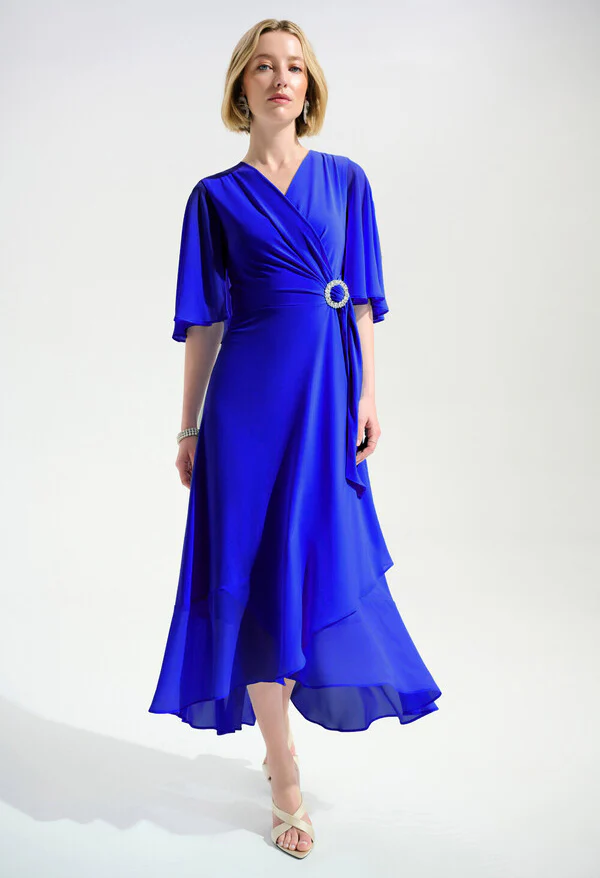 V-neck Wrap Midi Dress - Image 5