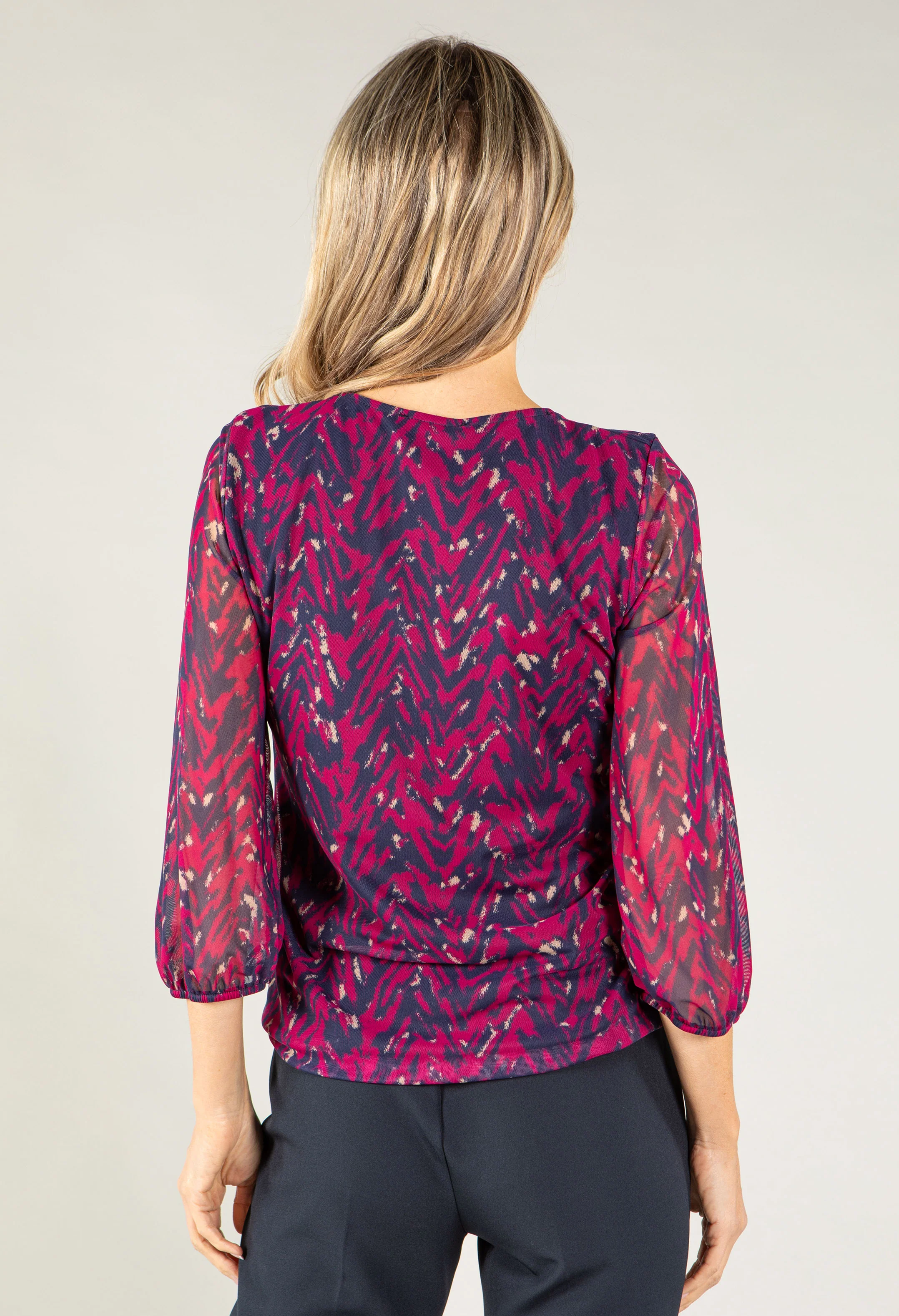 V Neckline Mesh Top - Image 3