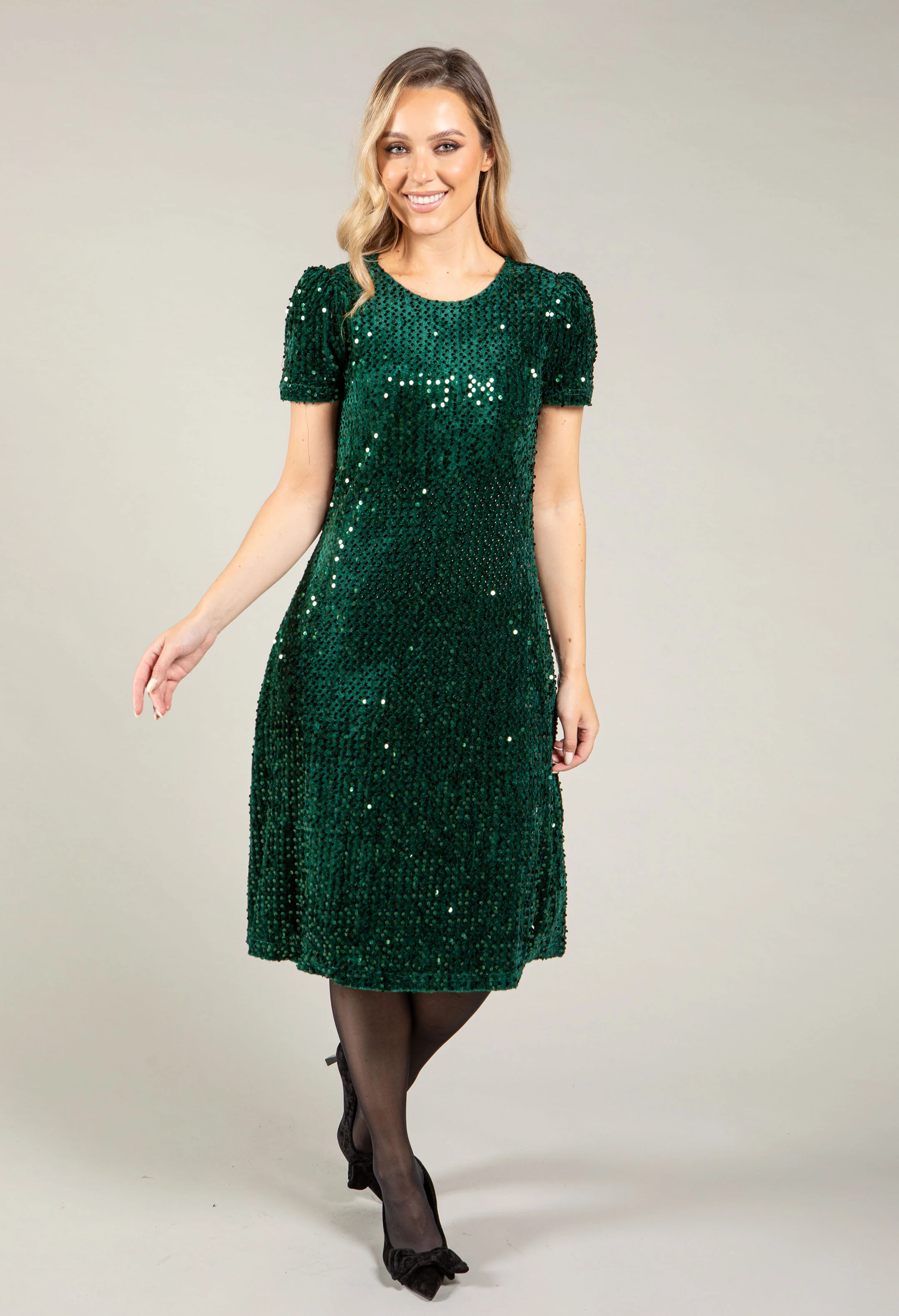 Velvet Sequin Dress - Image 7