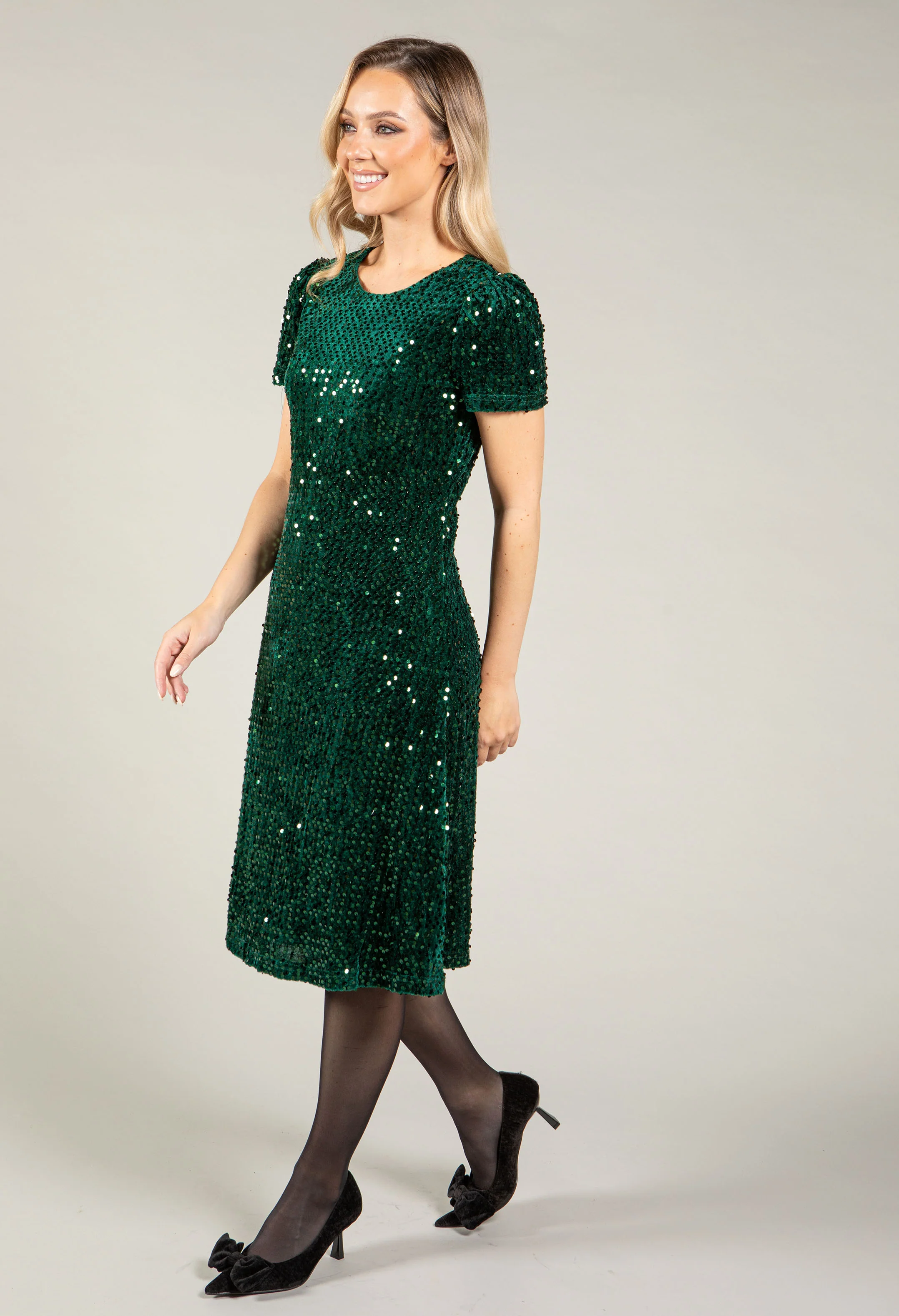 Velvet Sequin Dress - Image 9