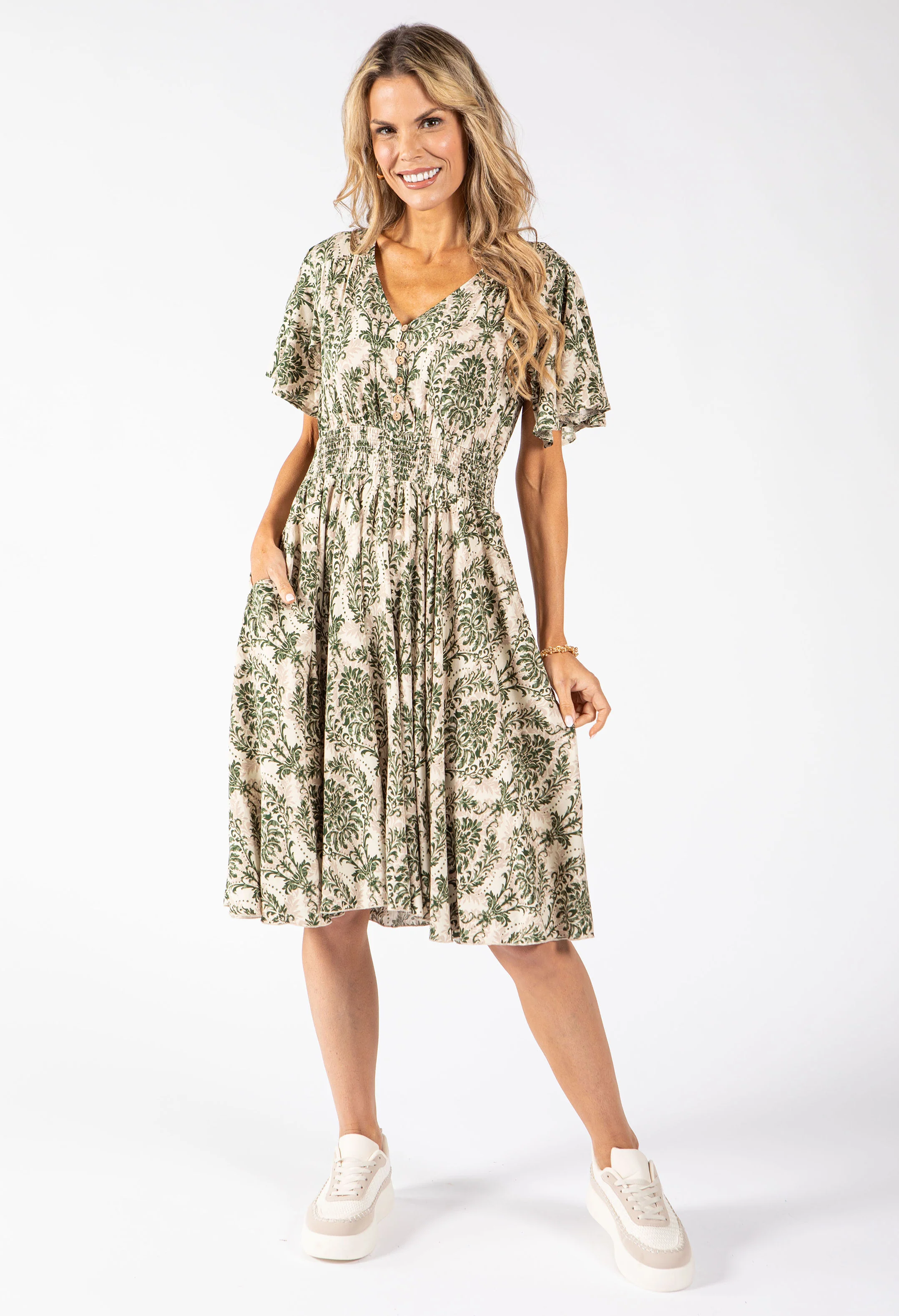 Vine Print Midi Dress - Image 2