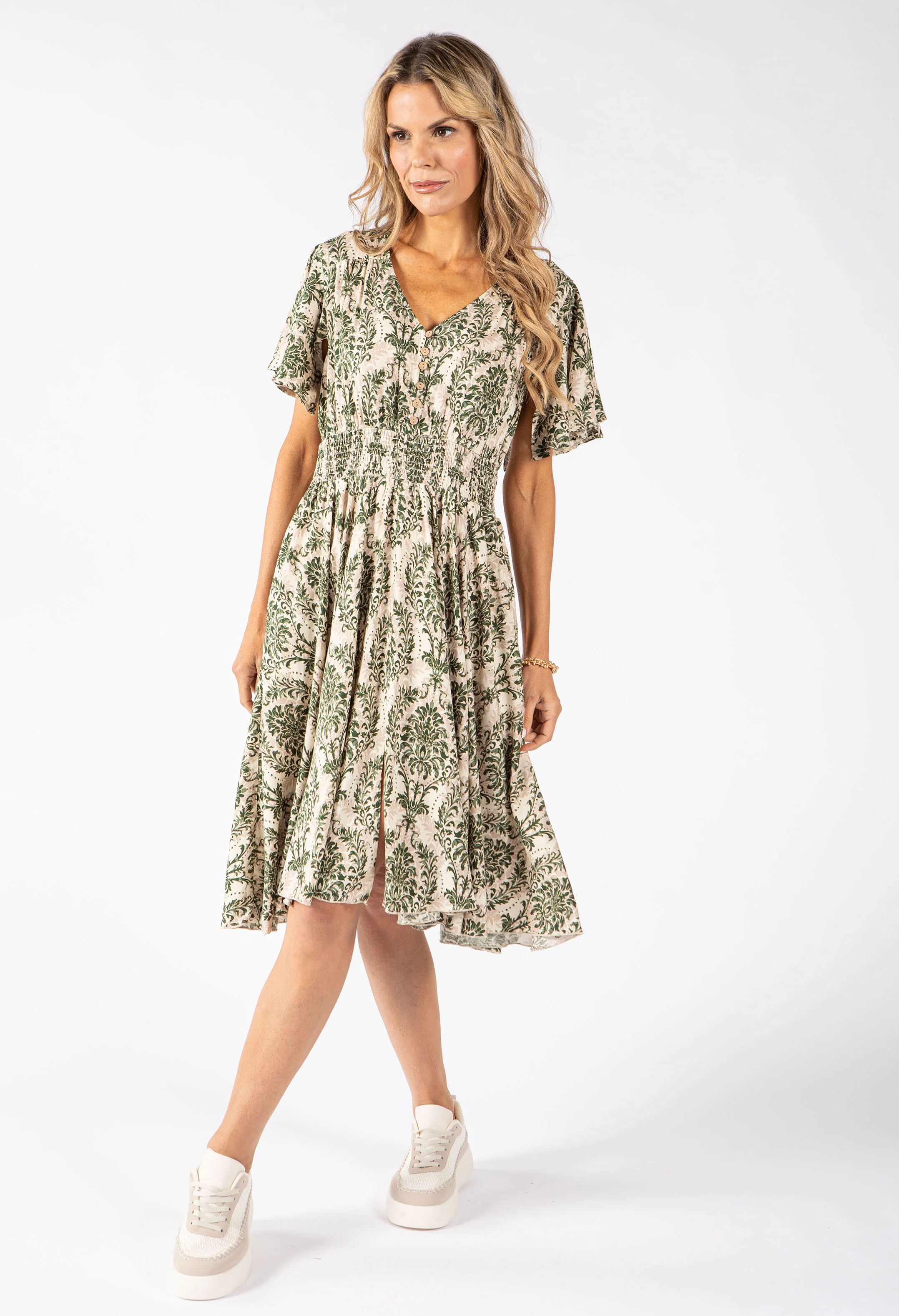 Vine Print Midi Dress - Image 5