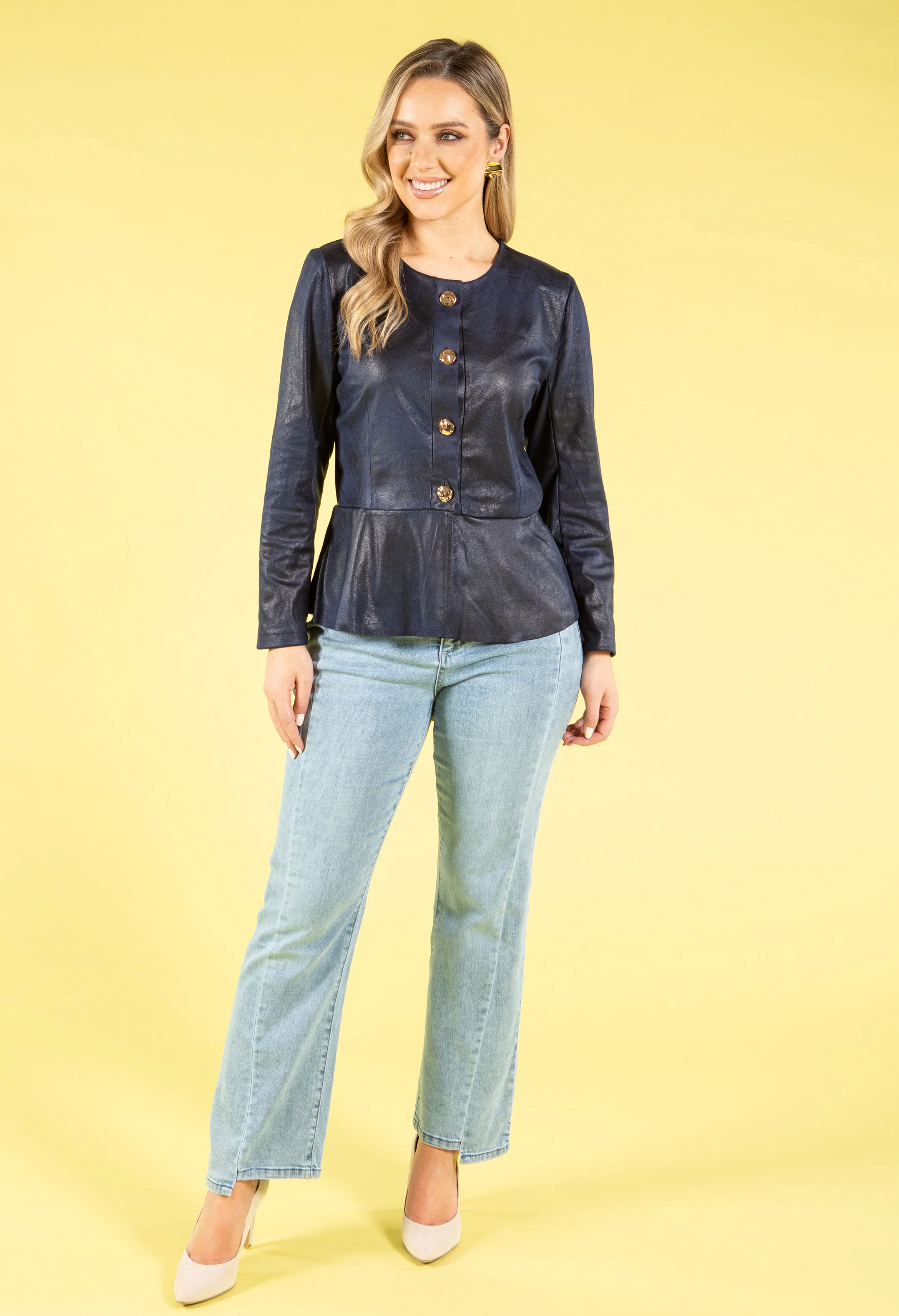 Vintage Leather Peplum Jacket - Image 15