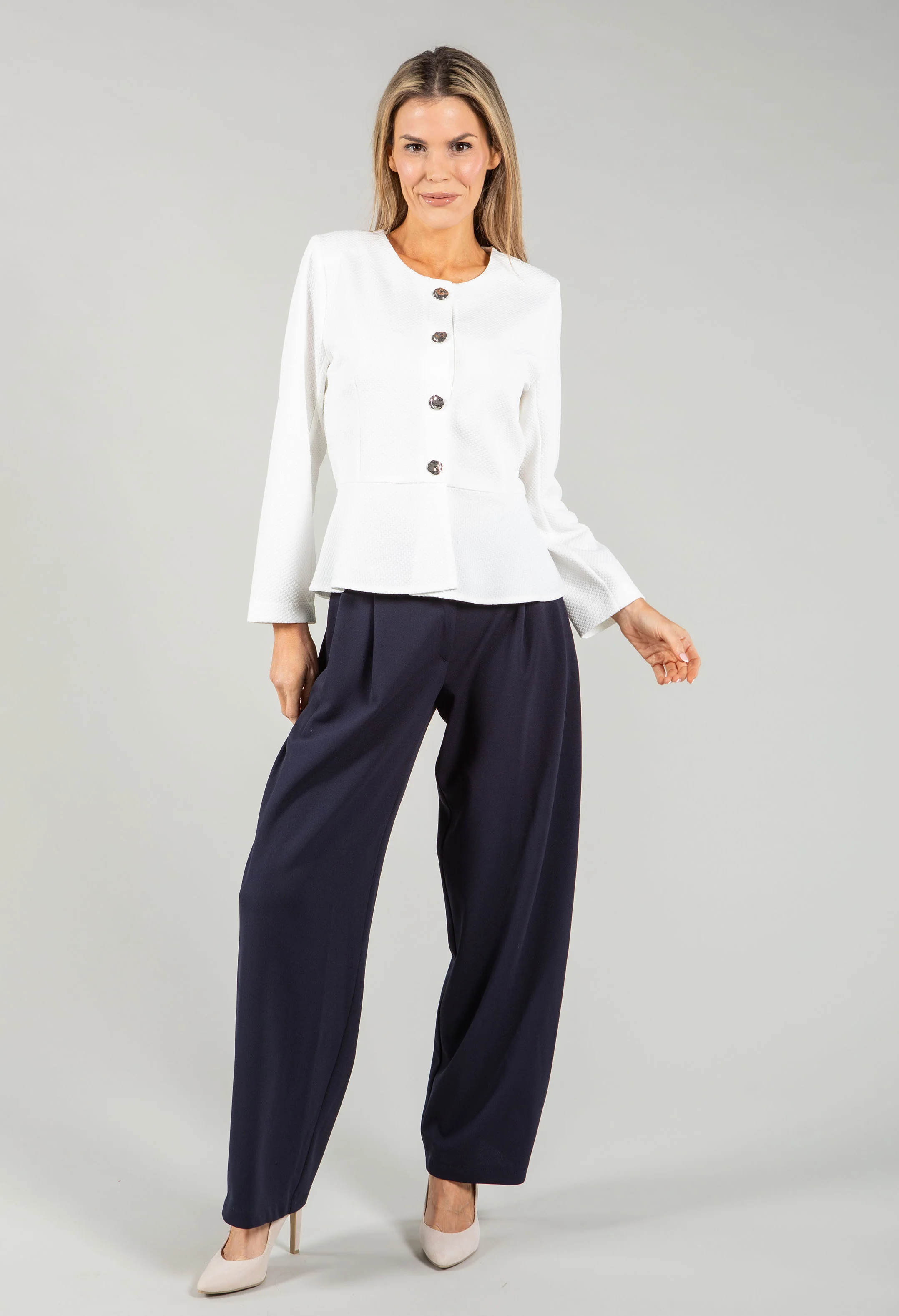 Vonel Textured Peplum Jacket - Image 4