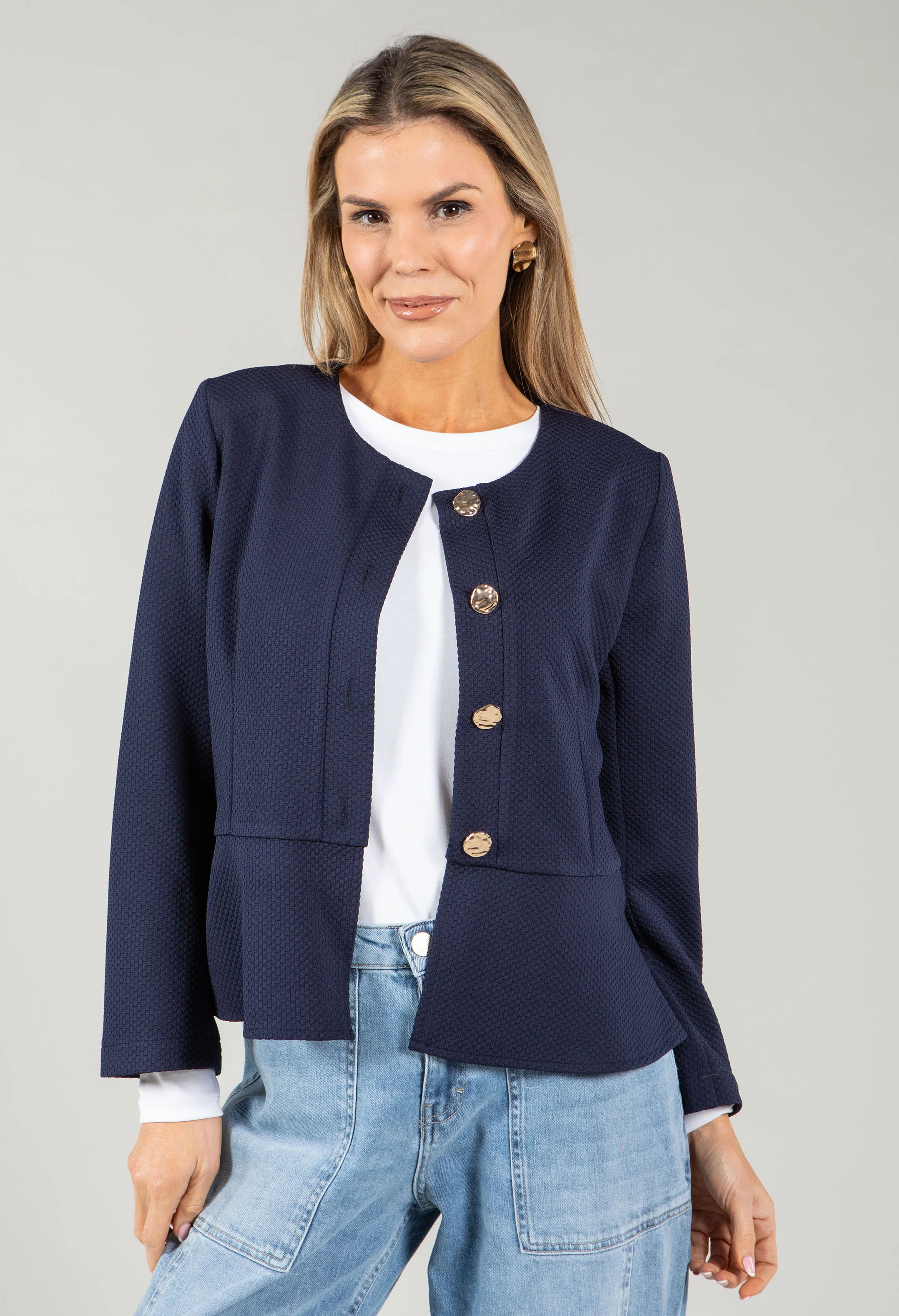 Vonel Textured Peplum Jacket - Image 6