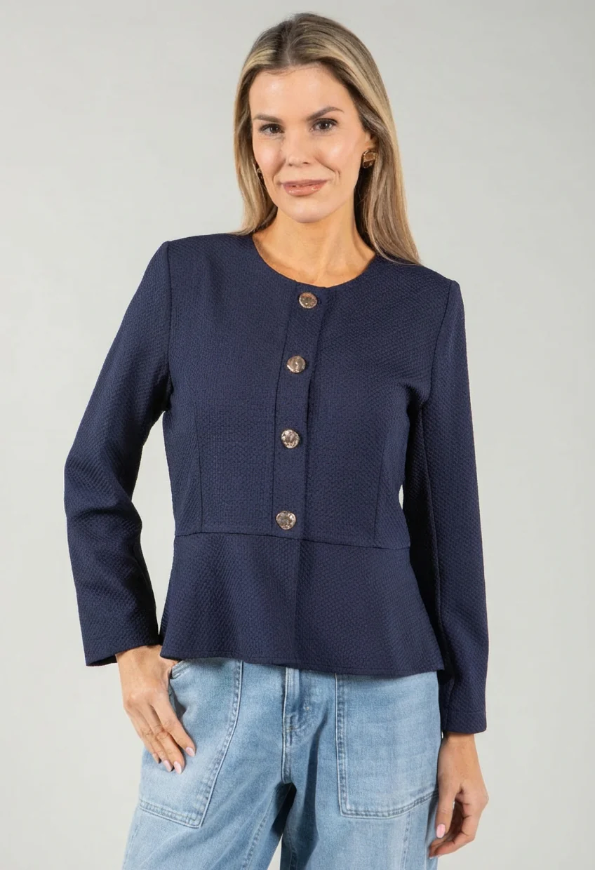 Vonel Textured Peplum Jacket - Image 7