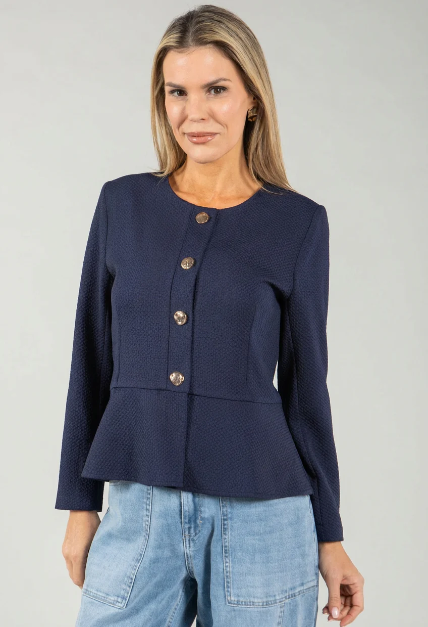 Vonel Textured Peplum Jacket - Image 8